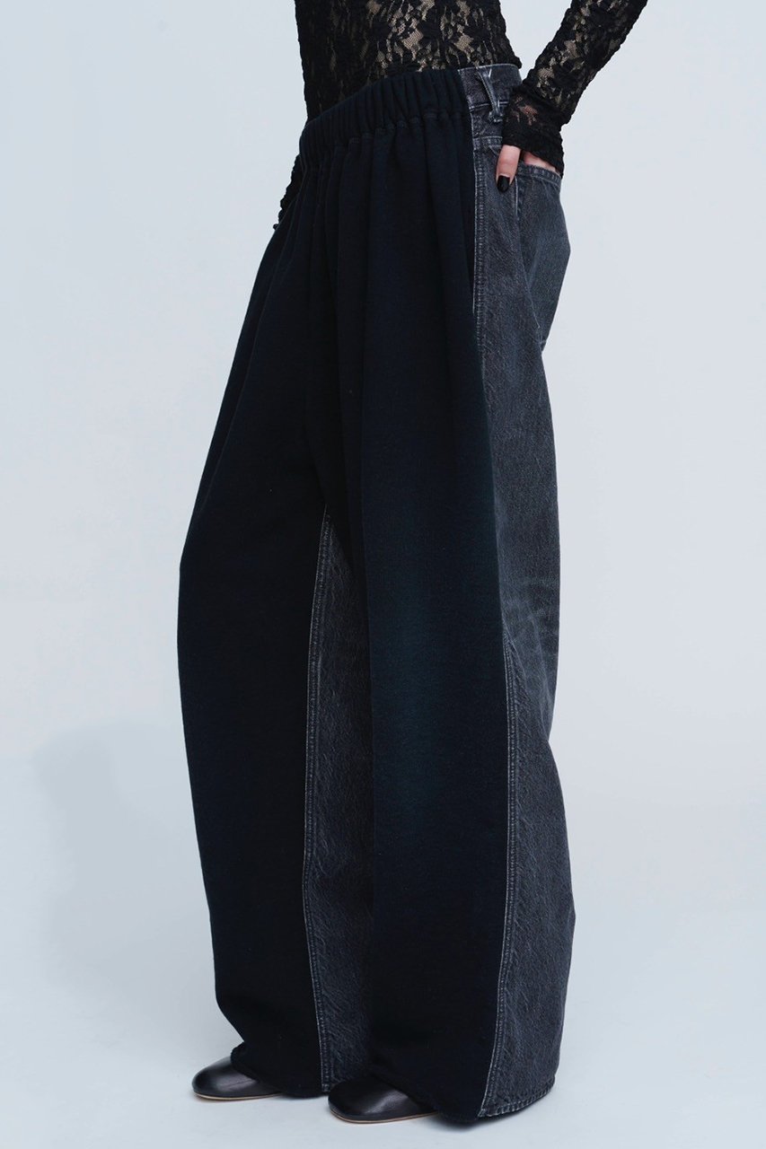 【アンスクリア/INSCRIRE】のHybride スウェット デニム パンツ 人気、トレンドファッション・服の通販 founy(ファニー) 　ファッション　Fashion　レディースファッション　Fashion for Women　パンツ　Pants & Trousers　デニムパンツ・ジーンズ・美脚デニム　Denim Jeans & Pants　スウェット / スエット　Sweatshirt, Sweatwear　デニム　Denim, Jeans Material　ワイド　Wide, Wide Fit　新作・新入荷　New Arrivals / New In　other-7|ID: prp329100004705642 ipo3291000000033984146