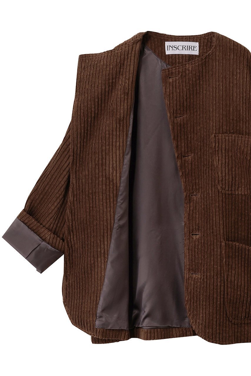 【アンスクリア/INSCRIRE】のコーデュロイ カラーレス ジャケット 人気、トレンドファッション・服の通販 founy(ファニー) 　ファッション　Fashion　レディースファッション　Fashion for Women　アウター　Coat / Outerwear Collection　レディースジャケット・軽アウター　Jackets　ブルゾンジャケット・スポーティアウター　Blouson Jackets　コーデュロイ　Corduroy, Cord Fabric　ジャケット　Jacket, Outerwear　ブルゾン　Blouson, Bomber Jacket　other-7|ID: prp329100004705645 ipo3291000000035665545