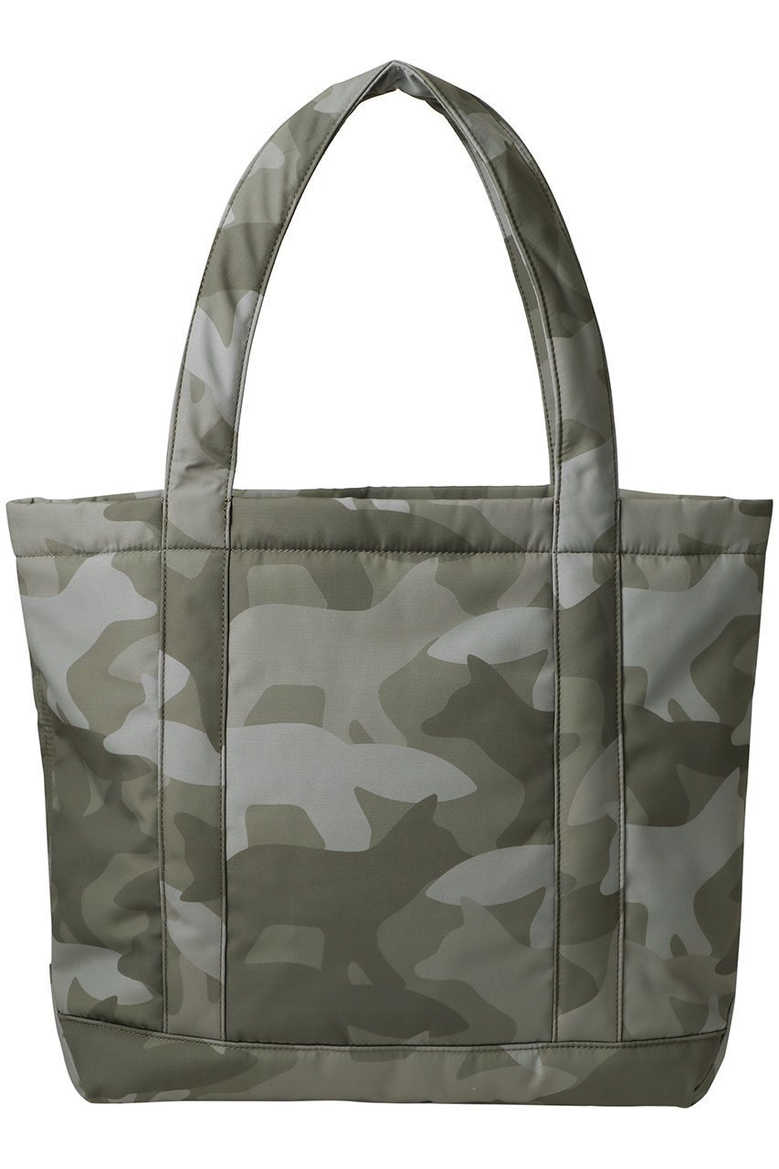 【メゾン キツネ/MAISON KITSUNE】の【UNISEX】CAMO FOX ラージ トートバッグ 人気、トレンドファッション・服の通販 founy(ファニー) 　ファッション　Fashion　レディースファッション　Fashion for Women　バッグ　Bags　ユニセックス　Unisex, Genderless　クッション　Cushion, Throw Pillow　スクエア　Square, Square Shape　スタイリッシュ　Stylish, Fashionable　フォックス　Fox, Fox Fur　フォルム　Silhouette, Form　モチーフ　Motif, Design Theme　新作・新入荷　New Arrivals / New In　other-3|ID: prp329100004705646 ipo3291000000033984178