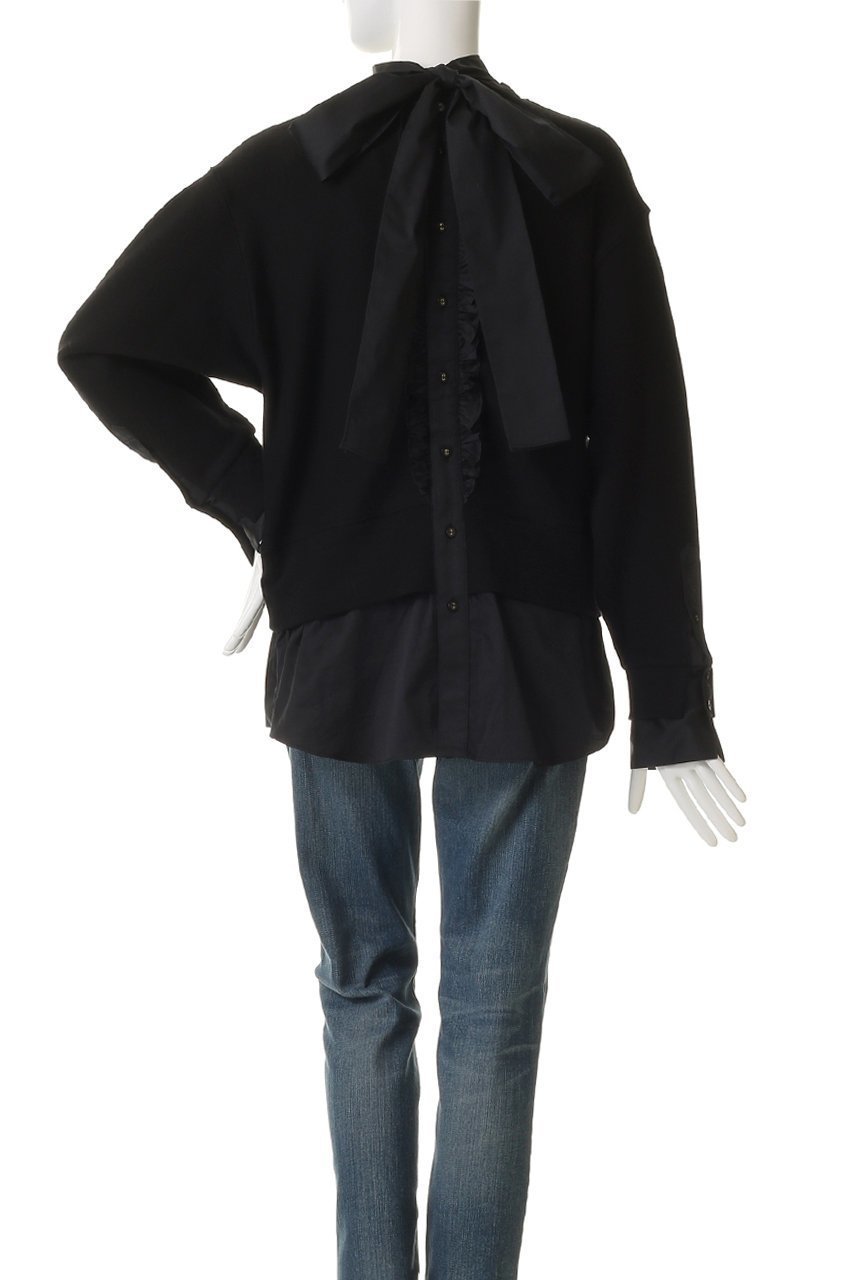 【ミュベール/MUVEIL】のボータイ裏毛プルオーバー 人気、トレンドファッション・服の通販 founy(ファニー) 　ファッション　Fashion　レディースファッション　Fashion for Women　トップス・カットソー　Cut & Sew Tops　シャツ・ブラウス・オフィスカジュアル　Elegant Blouses & Button-Ups　レディースパーカー・カジュアルフーディー　Casual Hoodies & Sweatshirts　ロングTシャツ・Tシャツ　Longline T-Shirts & Tees　カジュアルプルオーバー・ニットトップス　Pullovers & Knit Tops / Casual Pullovers　スウェット・クルーネックトップス　Sweatshirts & Crewnecks / Relaxed Fit Sweat Tops　カットソー・ベーシックTシャツ　Cut-and-Sewn Tops / Stretch Tees & Basics　サテン　Satin, Glossy Fabric　ドッキング　Docking, Mixed Material　フェミニン　Feminine, Girly　新作・新入荷　New Arrivals / New In　other-4|ID: prp329100004705655 ipo3291000000033984241
