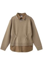 【ミュベール/MUVEIL】のパールネックレス付きシャツニットプルオーバー ベージュ|ID:prp329100004705656