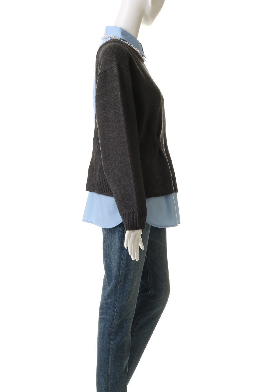 【ミュベール/MUVEIL】のパールネックレス付きシャツニットプルオーバー 人気、トレンドファッション・服の通販 founy(ファニー) 　ファッション　Fashion　レディースファッション　Fashion for Women　トップス・カットソー　Cut & Sew Tops　ニット　Knit Tops & Sweaters　シャツ・ブラウス・オフィスカジュアル　Elegant Blouses & Button-Ups　カジュアルプルオーバー・ニットトップス　Pullovers & Knit Tops / Casual Pullovers　ジュエリー　Jewelry　ネックレス　Necklaces & Pendants　カーディガン　Cardigan, Knitwear　ネックレス　Necklace, Pendant Necklace　パール　Pearl, Pearl Accent　フェミニン　Feminine, Girly　プレート　Plate, Dish　新作・新入荷　New Arrivals / New In　other-3|ID: prp329100004705656 ipo3291000000033984250