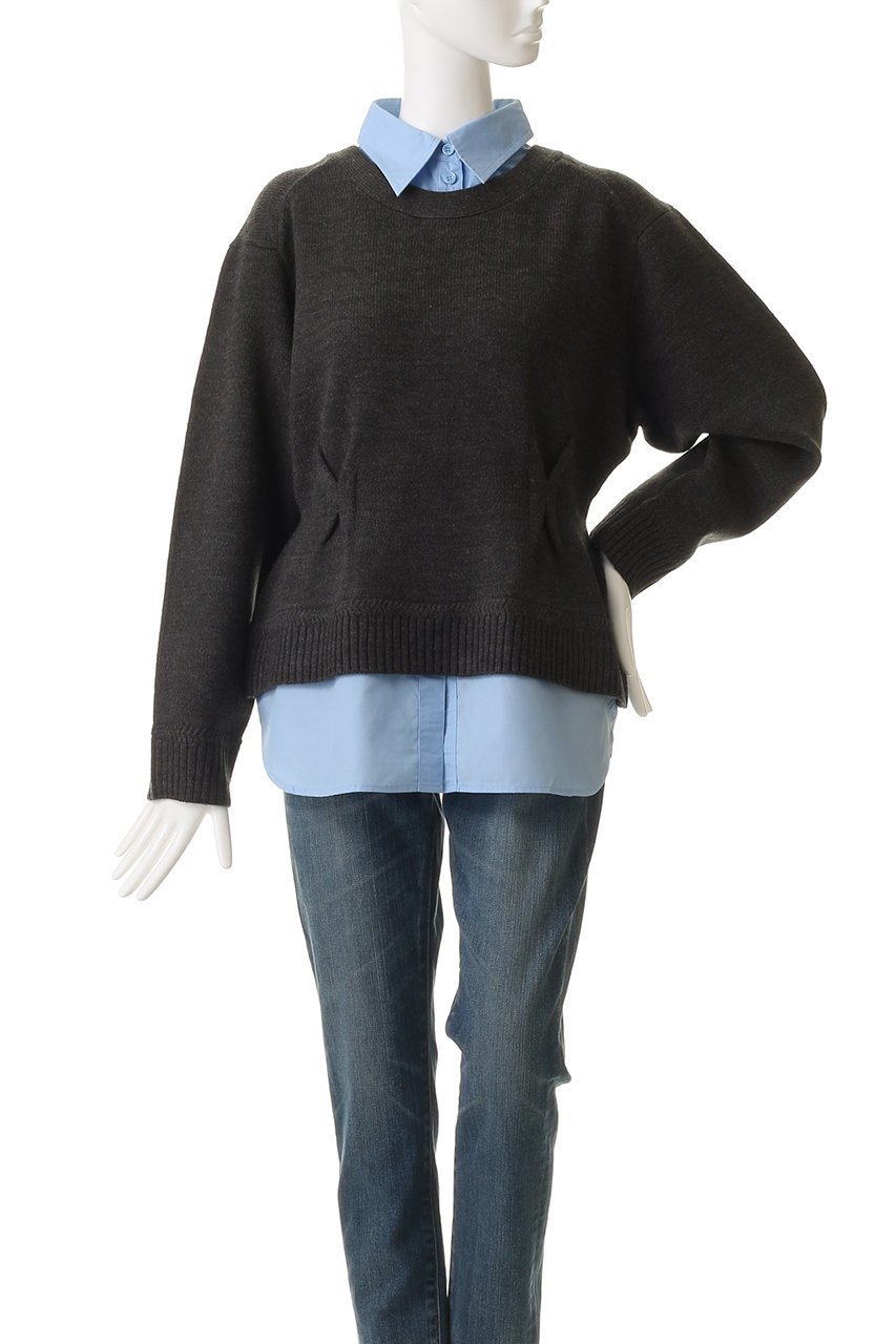 【ミュベール/MUVEIL】のパールネックレス付きシャツニットプルオーバー 人気、トレンドファッション・服の通販 founy(ファニー) 　ファッション　Fashion　レディースファッション　Fashion for Women　トップス・カットソー　Cut & Sew Tops　ニット　Knit Tops & Sweaters　シャツ・ブラウス・オフィスカジュアル　Elegant Blouses & Button-Ups　カジュアルプルオーバー・ニットトップス　Pullovers & Knit Tops / Casual Pullovers　ジュエリー　Jewelry　ネックレス　Necklaces & Pendants　カーディガン　Cardigan, Knitwear　ネックレス　Necklace, Pendant Necklace　パール　Pearl, Pearl Accent　フェミニン　Feminine, Girly　プレート　Plate, Dish　新作・新入荷　New Arrivals / New In　other-7|ID: prp329100004705656 ipo3291000000033984254