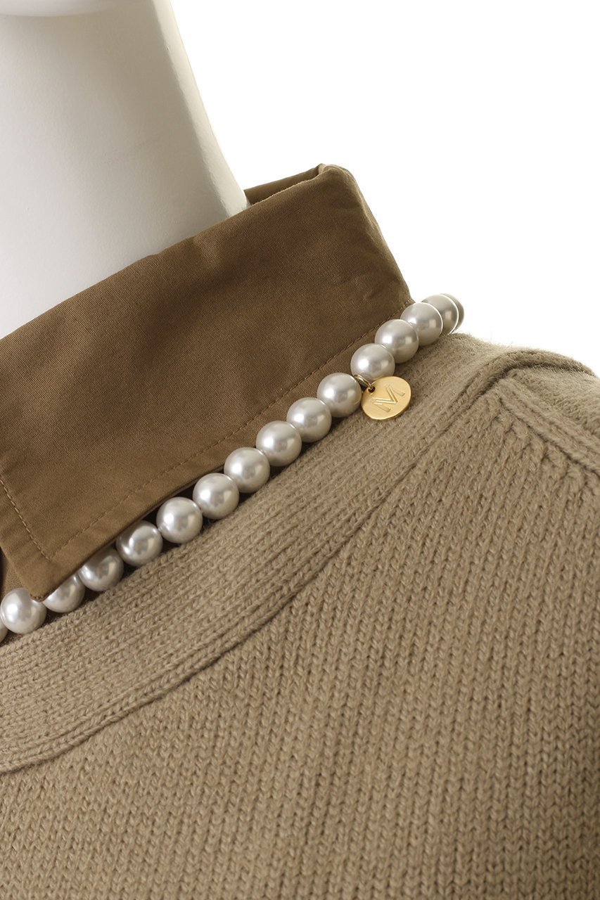 【ミュベール/MUVEIL】のパールネックレス付きシャツニットプルオーバー 人気、トレンドファッション・服の通販 founy(ファニー) 　ファッション　Fashion　レディースファッション　Fashion for Women　トップス・カットソー　Cut & Sew Tops　ニット　Knit Tops & Sweaters　シャツ・ブラウス・オフィスカジュアル　Elegant Blouses & Button-Ups　カジュアルプルオーバー・ニットトップス　Pullovers & Knit Tops / Casual Pullovers　ジュエリー　Jewelry　ネックレス　Necklaces & Pendants　カーディガン　Cardigan, Knitwear　ネックレス　Necklace, Pendant Necklace　パール　Pearl, Pearl Accent　フェミニン　Feminine, Girly　プレート　Plate, Dish　other-6|ID: prp329100004705656 ipo3291000000035502969