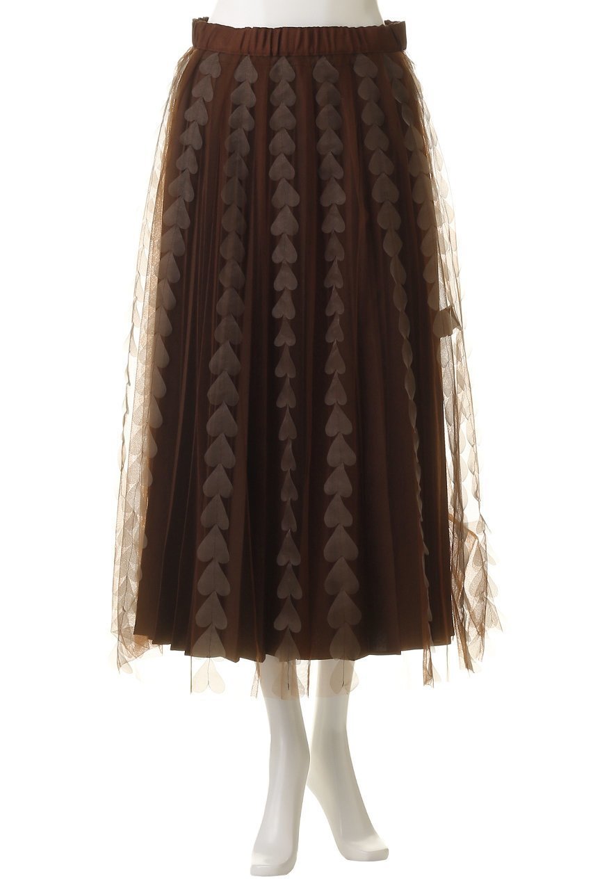 【ミュベール/MUVEIL】のハートフリンジスカート 人気、トレンドファッション・服の通販 founy(ファニー) 　ファッション　Fashion　レディースファッション　Fashion for Women　スカート　Skirts　ロングスカート　Long Skirts / Maxi & Midi Skirts　オーガンジー　Organza Fabric　チュール　Tulip, Tulip Motif　フラット　Flat, Flat Shoes　プリーツ　Pleats, Pleated　モチーフ　Motif, Design Theme　ロング　Long, Long-Length　エレガント 上品　Elegant　新作・新入荷　New Arrivals / New In　other-2|ID: prp329100004705657 ipo3291000000033984259
