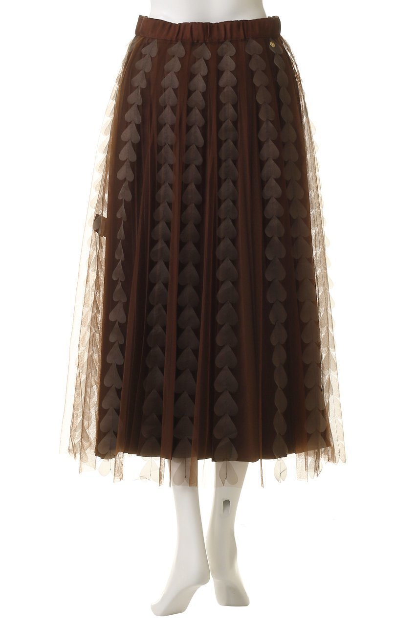 【ミュベール/MUVEIL】のハートフリンジスカート 人気、トレンドファッション・服の通販 founy(ファニー) 　ファッション　Fashion　レディースファッション　Fashion for Women　スカート　Skirts　ロングスカート　Long Skirts / Maxi & Midi Skirts　オーガンジー　Organza Fabric　チュール　Tulip, Tulip Motif　フラット　Flat, Flat Shoes　プリーツ　Pleats, Pleated　モチーフ　Motif, Design Theme　ロング　Long, Long-Length　エレガント 上品　Elegant　新作・新入荷　New Arrivals / New In　other-4|ID: prp329100004705657 ipo3291000000033984261