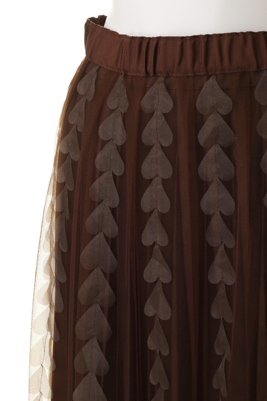 【ミュベール/MUVEIL】のハートフリンジスカート 人気、トレンドファッション・服の通販 founy(ファニー) 　ファッション　Fashion　レディースファッション　Fashion for Women　スカート　Skirts　ロングスカート　Long Skirts / Maxi & Midi Skirts　オーガンジー　Organza Fabric　チュール　Tulip, Tulip Motif　フラット　Flat, Flat Shoes　プリーツ　Pleats, Pleated　モチーフ　Motif, Design Theme　ロング　Long, Long-Length　エレガント 上品　Elegant　新作・新入荷　New Arrivals / New In　other-5|ID: prp329100004705657 ipo3291000000033984262