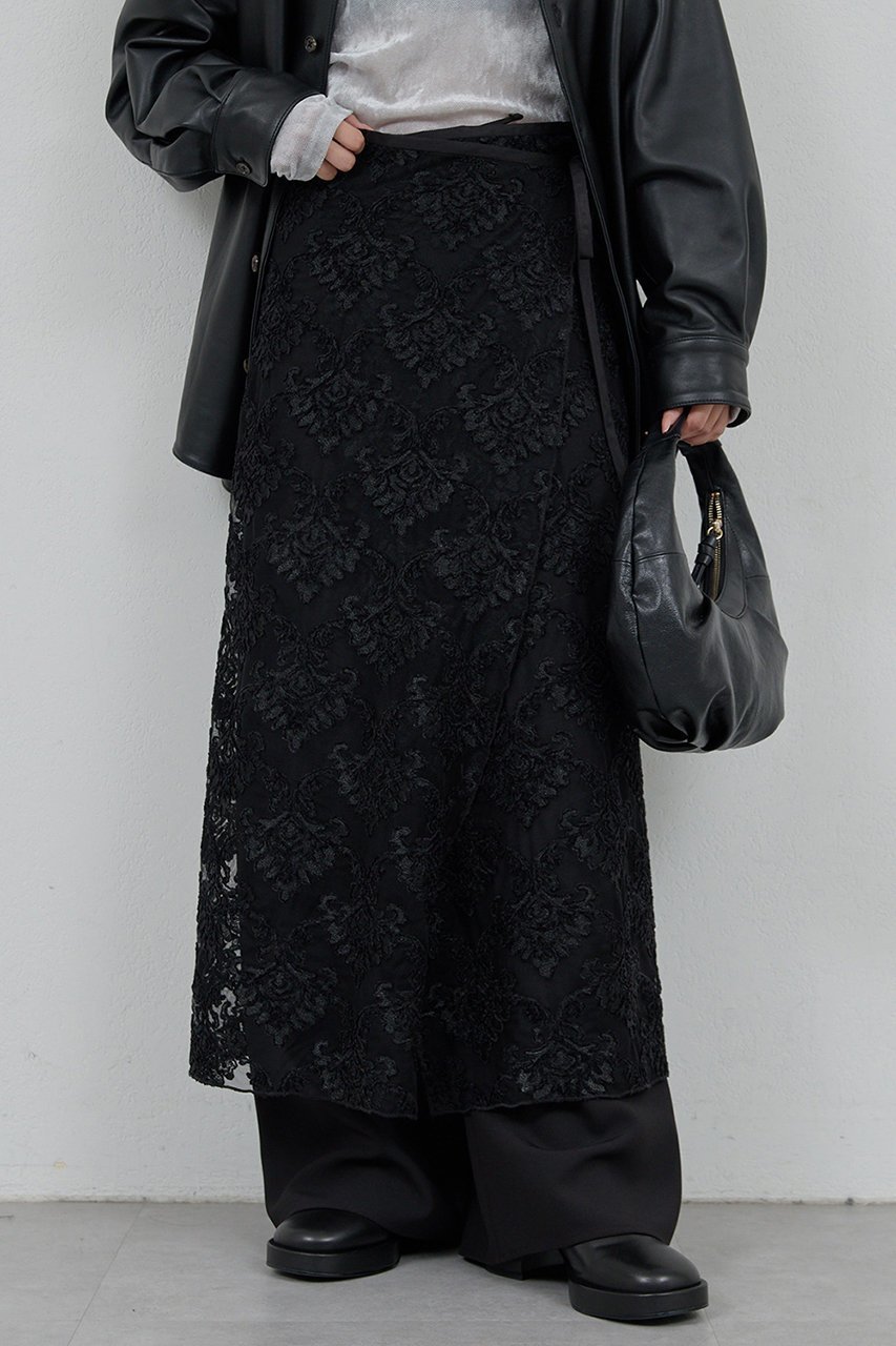 【ガリャルダガランテ/GALLARDAGALANTE】のモールレースラップスカート 人気、トレンドファッション・服の通販 founy(ファニー) 　ファッション　Fashion　レディースファッション　Fashion for Women　スカート　Skirts　ロングスカート　Long Skirts / Maxi & Midi Skirts　おすすめ　Recommended / Our Picks　シンプル　Simple, Minimal　デニム　Denim, Jeans Material　レース　Lace, Lace Fabric　ロング　Long, Long-Length　エレガント 上品　Elegant　 other-1|ID: prp329100004705659 ipo3291000000035564185