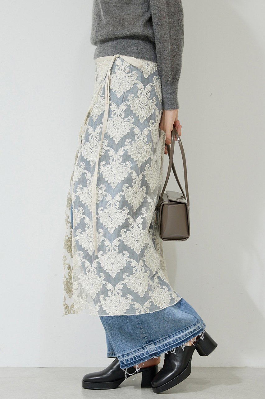 【ガリャルダガランテ/GALLARDAGALANTE】のモールレースラップスカート 人気、トレンドファッション・服の通販 founy(ファニー) 　ファッション　Fashion　レディースファッション　Fashion for Women　スカート　Skirts　ロングスカート　Long Skirts / Maxi & Midi Skirts　おすすめ　Recommended / Our Picks　シンプル　Simple, Minimal　デニム　Denim, Jeans Material　レース　Lace, Lace Fabric　ロング　Long, Long-Length　エレガント 上品　Elegant　other-6|ID: prp329100004705659 ipo3291000000035564192