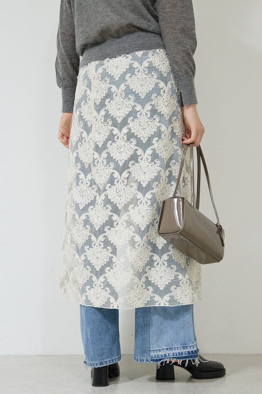 【ガリャルダガランテ/GALLARDAGALANTE】のモールレースラップスカート 人気、トレンドファッション・服の通販 founy(ファニー) 　ファッション　Fashion　レディースファッション　Fashion for Women　スカート　Skirts　ロングスカート　Long Skirts / Maxi & Midi Skirts　おすすめ　Recommended / Our Picks　シンプル　Simple, Minimal　デニム　Denim, Jeans Material　レース　Lace, Lace Fabric　ロング　Long, Long-Length　エレガント 上品　Elegant　other-8|ID: prp329100004705659 ipo3291000000035564195