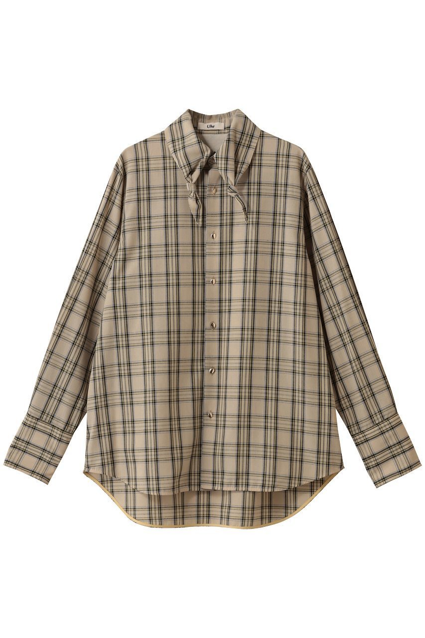 【ウーア/Uhr】のタイドカラーシャツ 人気、トレンドファッション・服の通販 founy(ファニー) 　ファッション　Fashion　レディースファッション　Fashion for Women　トップス・カットソー　Cut & Sew Tops　シャツ・ブラウス・オフィスカジュアル　Elegant Blouses & Button-Ups　クラシカル　Classical, Vintage-Inspired　スリーブ　Sleeve, Long Sleeve / Short Sleeve　フォルム　Silhouette, Form　ロング　Long, Long-Length　エレガント 上品　Elegant　羽織　Haori, Light Jacket　 other-1|ID: prp329100004705671 ipo3291000000035665644