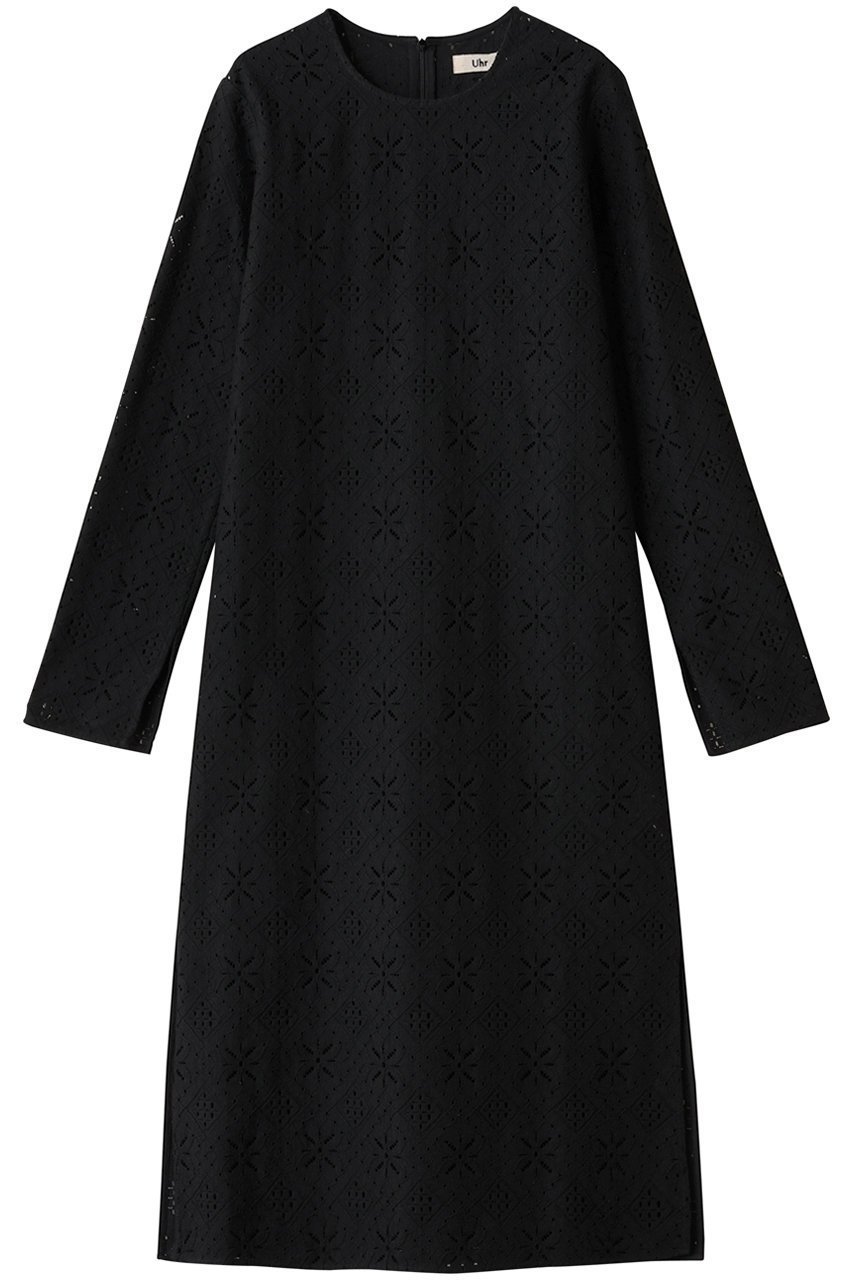 【ウーア/Uhr】のラッセルレースドレス インテリア・キッズ・メンズ・レディースファッション・服の通販 founy(ファニー) 　ファッション　Fashion　レディースファッション　Fashion for Women　ワンピース　Dresses　フォーマル・パーティードレス・結婚式用ドレス　Elegant & Casual Dresses　チュニック　Tunic Tops & Dresses　シューズ　Shoes, Footwear　ストレート　Straight, Straight Cut　スリット　Slit, Slit Detail　チュニック　Tunic, Long Top　ドレス　Dress, One-Piece　パーティ　Party, Party Style　モダン　Modern, Contemporary　ラッセル　Raschel, Raschel Lace　レース　Lace, Lace Fabric　ブラック|ID: prp329100004705672 ipo3291000000035665661
