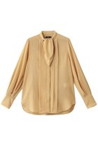 【エムフィル/M Fil】のポリエステル ウール ビエラ フロントタックボウタイブラウス 薄イエロー|ID: prp329100004705679 ipo3291000000036085766