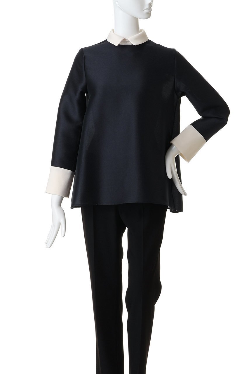 【エムフィル/M Fil】のシルキーWクロス バイカラーブラウス 人気、トレンドファッション・服の通販 founy(ファニー) 　ファッション　Fashion　レディースファッション　Fashion for Women　トップス・カットソー　Cut & Sew Tops　シャツ・ブラウス・オフィスカジュアル　Elegant Blouses & Button-Ups　クラシカル　Classical, Vintage-Inspired　スリーブ　Sleeve, Long Sleeve / Short Sleeve　マニッシュ　Mannish, Boyish　ロング　Long, Long-Length　人気　Popular, Best Seller　other-2|ID: prp329100004705681 ipo3291000000035665726