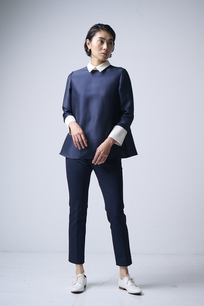 【エムフィル/M Fil】のシルキーWクロス バイカラーブラウス 人気、トレンドファッション・服の通販 founy(ファニー) 　ファッション　Fashion　レディースファッション　Fashion for Women　トップス・カットソー　Cut & Sew Tops　シャツ・ブラウス・オフィスカジュアル　Elegant Blouses & Button-Ups　クラシカル　Classical, Vintage-Inspired　スリーブ　Sleeve, Long Sleeve / Short Sleeve　マニッシュ　Mannish, Boyish　ロング　Long, Long-Length　人気　Popular, Best Seller　other-7|ID: prp329100004705681 ipo3291000000035665732