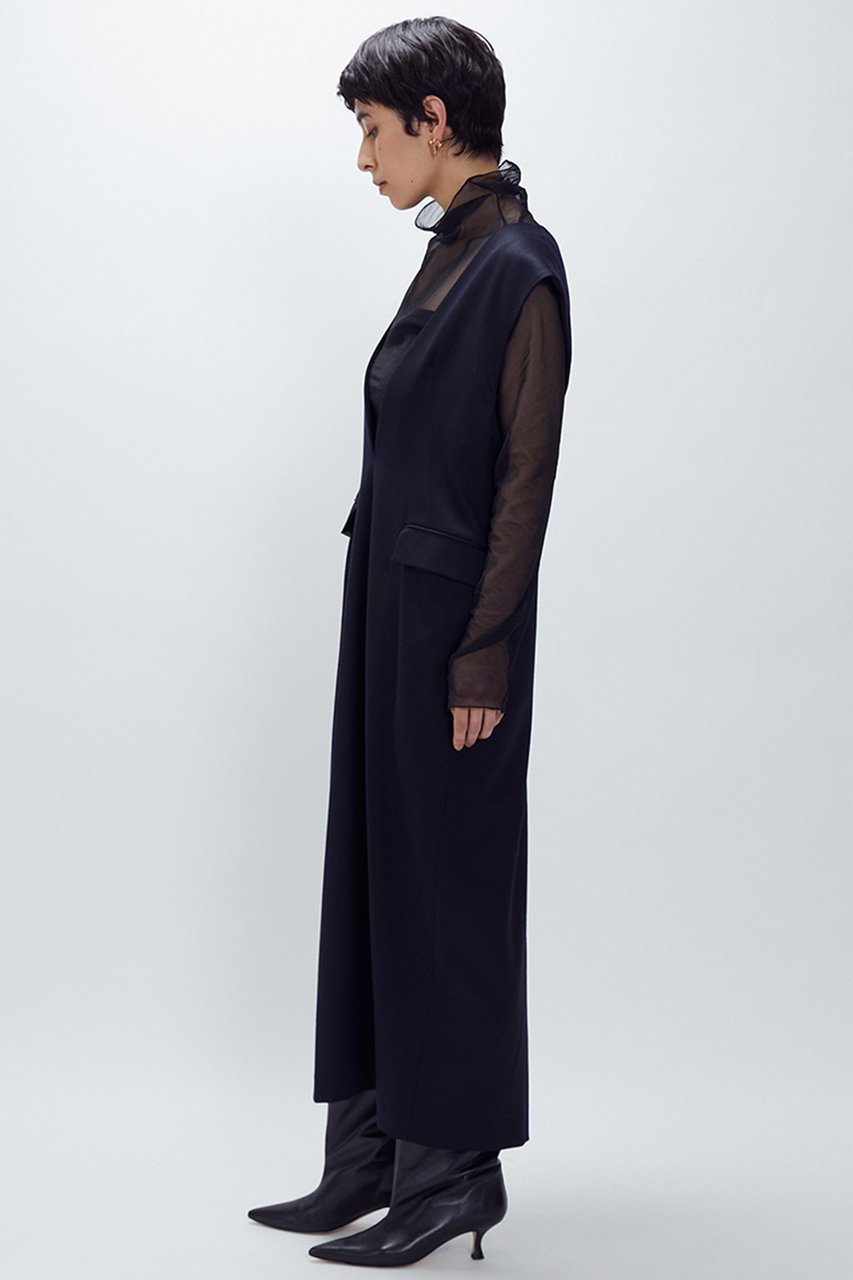 【プルミエ アロンディスモン/1er Arrondissement】のウールサテンワンピース 人気、トレンドファッション・服の通販 founy(ファニー) 　ファッション　Fashion　レディースファッション　Fashion for Women　ワンピース　Dresses　チュニック　Tunic Tops & Dresses　サテン　Satin, Glossy Fabric　チュニック　Tunic, Long Top　ロング　Long, Long-Length　エレガント 上品　Elegant　新作・新入荷　New Arrivals / New In　other-3|ID: prp329100004705685 ipo3291000000033984486