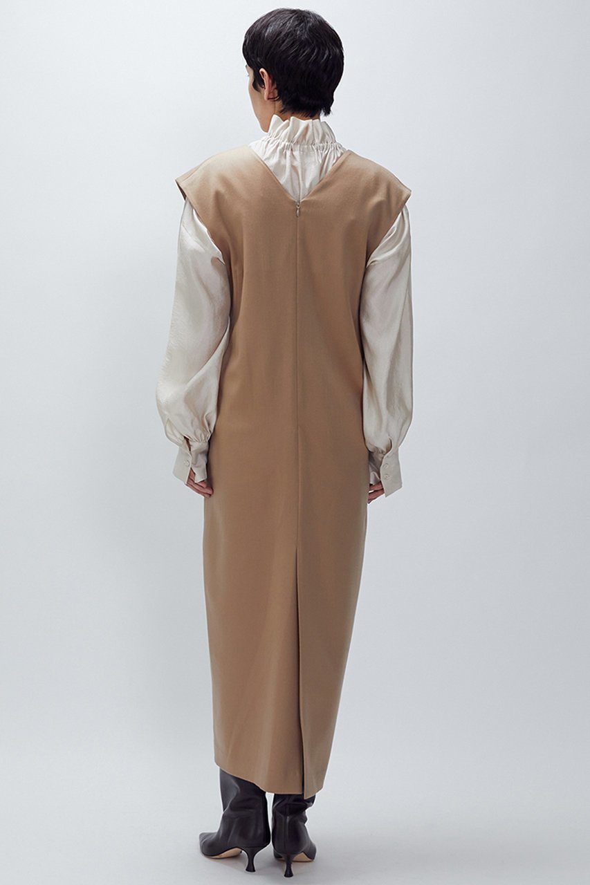 【プルミエ アロンディスモン/1er Arrondissement】のウールサテンワンピース 人気、トレンドファッション・服の通販 founy(ファニー) 　ファッション　Fashion　レディースファッション　Fashion for Women　ワンピース　Dresses　チュニック　Tunic Tops & Dresses　サテン　Satin, Glossy Fabric　チュニック　Tunic, Long Top　ロング　Long, Long-Length　エレガント 上品　Elegant　other-5|ID: prp329100004705685 ipo3291000000035630626