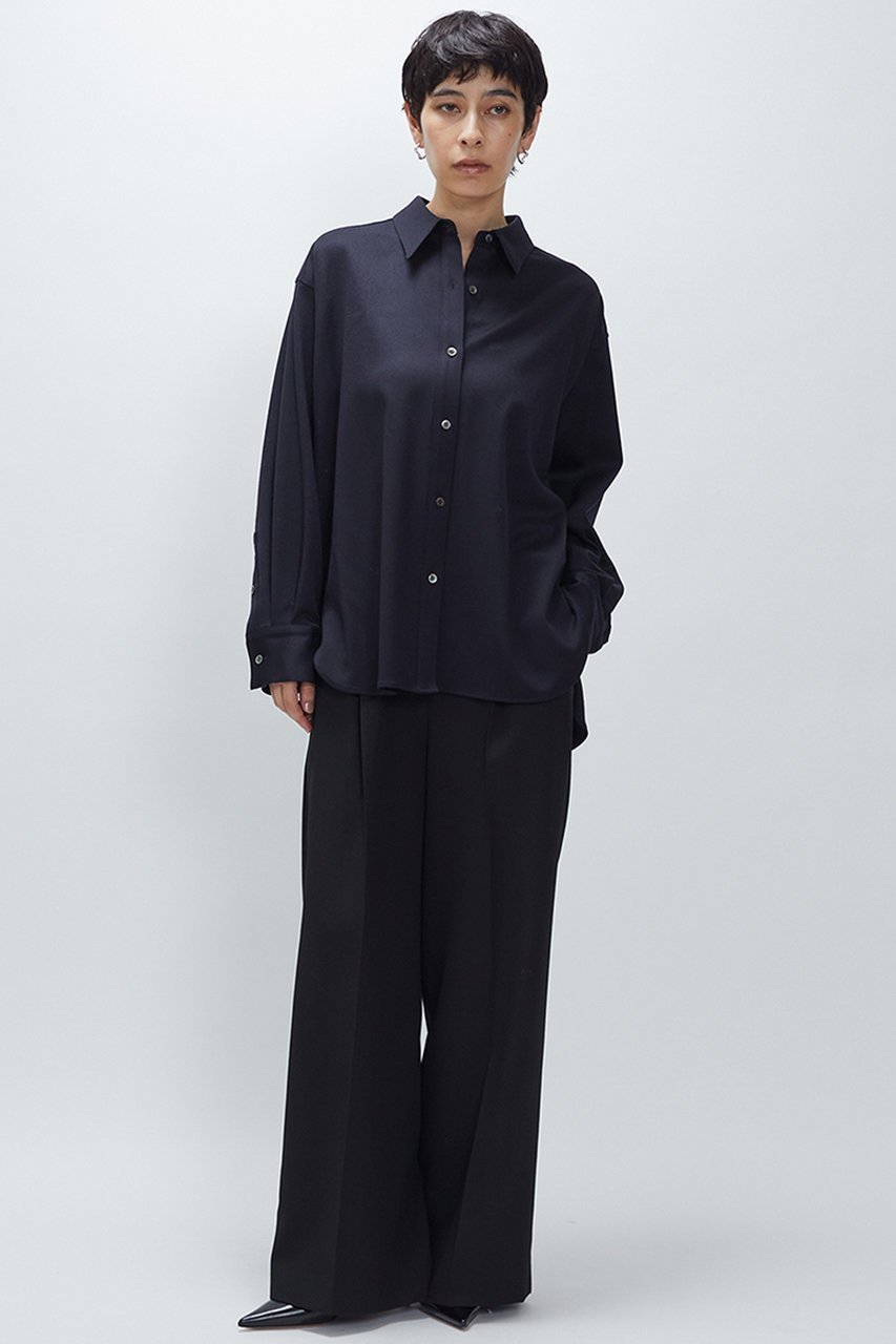 【プルミエ アロンディスモン/1er Arrondissement】のウールサテンシャツ 人気、トレンドファッション・服の通販 founy(ファニー) 　ファッション　Fashion　レディースファッション　Fashion for Women　トップス・カットソー　Cut & Sew Tops　シャツ・ブラウス・オフィスカジュアル　Elegant Blouses & Button-Ups　おすすめ　Recommended / Our Picks　なめらか　Smooth, Silky Texture　サテン　Satin, Glossy Fabric　シンプル　Simple, Minimal　スリーブ　Sleeve, Long Sleeve / Short Sleeve　セットアップ　Set-Up, Coordinated Outfit　ロング　Long, Long-Length　エレガント 上品　Elegant　A/W・秋冬　Autumn/Winter　other-3|ID: prp329100004705687 ipo3291000000035452834