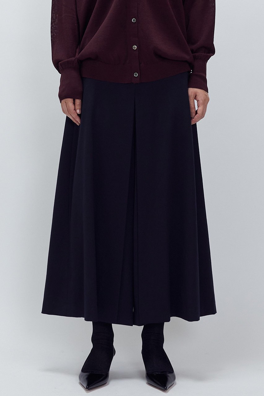 【プルミエ アロンディスモン/1er Arrondissement】のウールサテンキュロットパンツ インテリア・キッズ・メンズ・レディースファッション・服の通販 founy(ファニー) 　ファッション　Fashion　レディースファッション　Fashion for Women　スカート　Skirts　パンツ　Pants & Trousers　おすすめ　Recommended / Our Picks　なめらか　Smooth, Silky Texture　キュロット　Culottes, Wide Shorts　クロップド　Cropped, Short Length　サテン　Satin, Glossy Fabric　セットアップ　Set-Up, Coordinated Outfit　エレガント 上品　Elegant　新作・新入荷　New Arrivals / New In　ネイビー|ID: prp329100004705688 ipo3291000000033984509