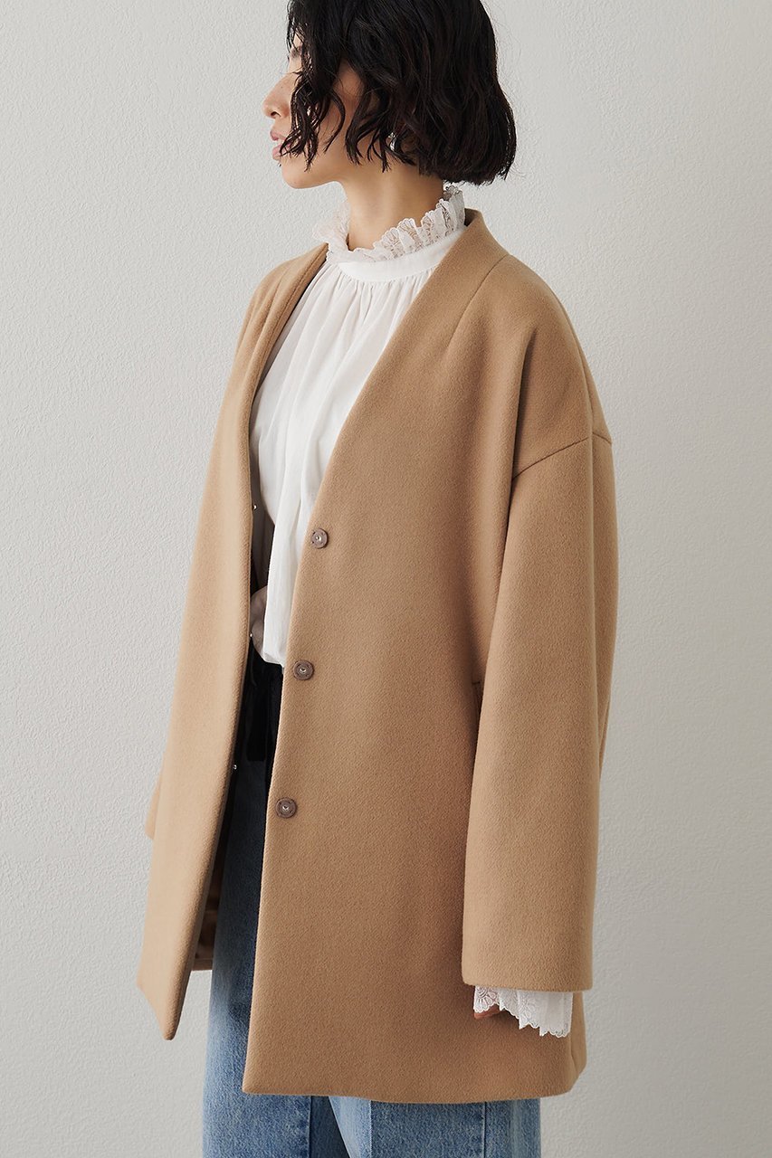 【ウィムガゼット/Whim Gazette】のダブルビーバーミドルコート 人気、トレンドファッション・服の通販 founy(ファニー) 　ファッション　Fashion　レディースファッション　Fashion for Women　アウター　Coat / Outerwear Collection　コート・ロングコート・ピーコート　Long Coats, Peacoats & More　カーディガン　Cardigan, Knitwear　ショルダー　Shoulder, Shoulder Strap　シンプル　Simple, Minimal　ジャケット　Jacket, Outerwear　スタンダード　Standard, Basic　トレンド　Trend, Trending Now　ドロップ　Drop Shoulder, Dropped Style　フロント　Front, Front Design　ベーシック　Basic, Essential　ミドル　Middle Length, Mid Height　リラックス　Relax, Relaxed Fit　ロング　Long, Long-Length　エレガント 上品　Elegant　定番　Standard, Basic Item　other-3|ID: prp329100004705690 ipo3291000000035564253