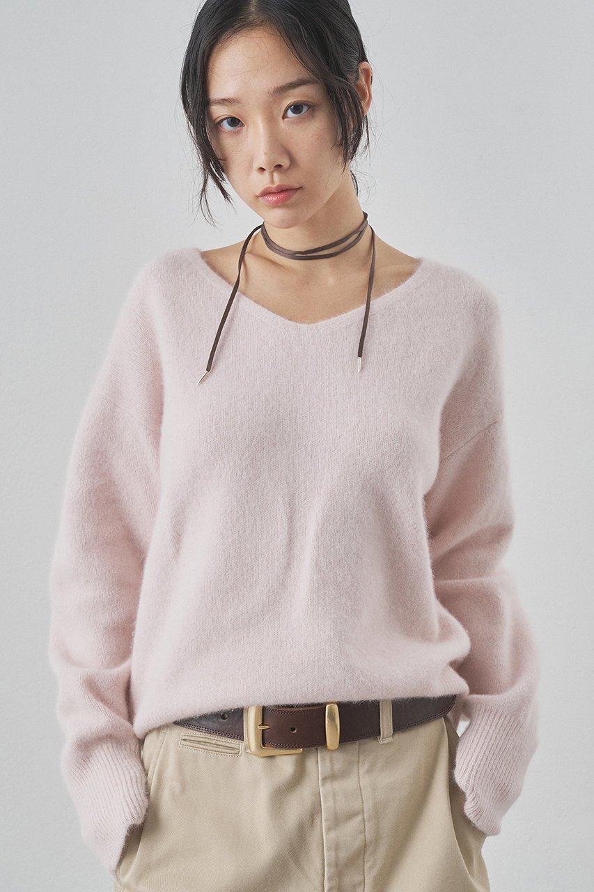 【ウィムガゼット/Whim Gazette】のF/W Vネックプルオーバー インテリア・キッズ・メンズ・レディースファッション・服の通販 founy(ファニー) 　ファッション　Fashion　レディースファッション　Fashion for Women　トップス・カットソー　Cut & Sew Tops　ニット　Knit Tops & Sweaters　カジュアルプルオーバー・ニットトップス　Pullovers & Knit Tops / Casual Pullovers　Vネックトップス　V-Neck Tops / V-Cut Neckline Shirts　おすすめ　Recommended / Our Picks　インナー　Innerwear　デコルテ　Décolleté, Neckline　フォックス　Fox, Fox Fur　ベビー　Baby, Babywear　エレガント 上品　Elegant　再入荷　Restock / Back in Stock　ベビーピンク|ID: prp329100004705698 ipo3291000000034544551