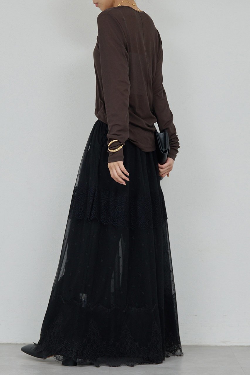 【ガリャルダガランテ/GALLARDAGALANTE】のシアーUネックロンT 人気、トレンドファッション・服の通販 founy(ファニー) 　ファッション　Fashion　レディースファッション　Fashion for Women　トップス・カットソー　Cut & Sew Tops　シャツ・ブラウス・オフィスカジュアル　Elegant Blouses & Button-Ups　ロングTシャツ・Tシャツ　Longline T-Shirts & Tees　カットソー・ベーシックTシャツ　Cut-and-Sewn Tops / Stretch Tees & Basics　インナー　Innerwear　シアー　Sheer, See-Through　ジャケット　Jacket, Outerwear　スリーブ　Sleeve, Long Sleeve / Short Sleeve　ロング　Long, Long-Length　新作・新入荷　New Arrivals / New In　秋　Autumn　other-3|ID: prp329100004705711 ipo3291000000033984707
