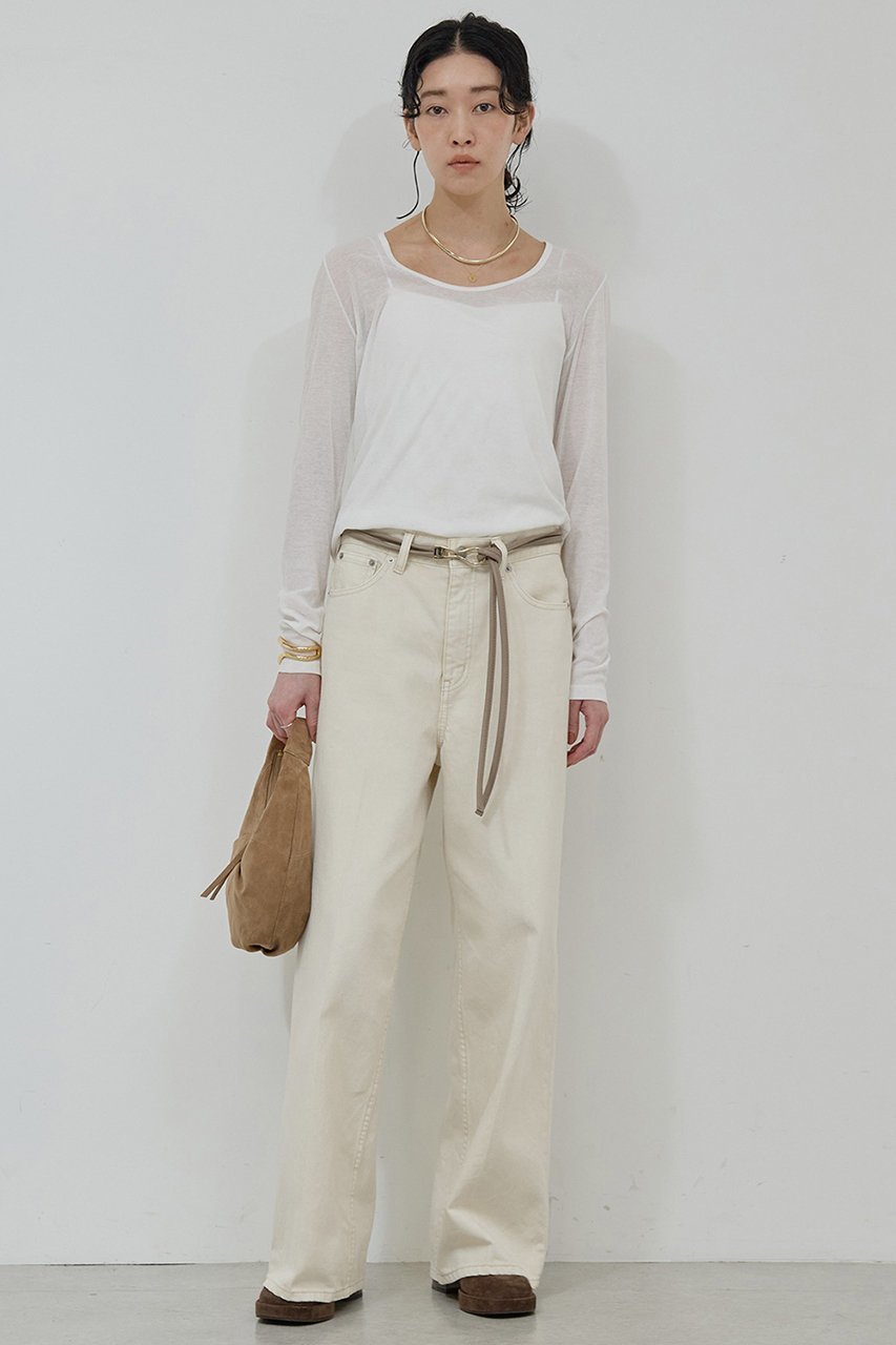 【ガリャルダガランテ/GALLARDAGALANTE】のシアーUネックロンT 人気、トレンドファッション・服の通販 founy(ファニー) 　ファッション　Fashion　レディースファッション　Fashion for Women　トップス・カットソー　Cut & Sew Tops　シャツ・ブラウス・オフィスカジュアル　Elegant Blouses & Button-Ups　ロングTシャツ・Tシャツ　Longline T-Shirts & Tees　カットソー・ベーシックTシャツ　Cut-and-Sewn Tops / Stretch Tees & Basics　インナー　Innerwear　シアー　Sheer, See-Through　ジャケット　Jacket, Outerwear　スリーブ　Sleeve, Long Sleeve / Short Sleeve　ロング　Long, Long-Length　秋　Autumn　other-2|ID: prp329100004705711 ipo3291000000035627403