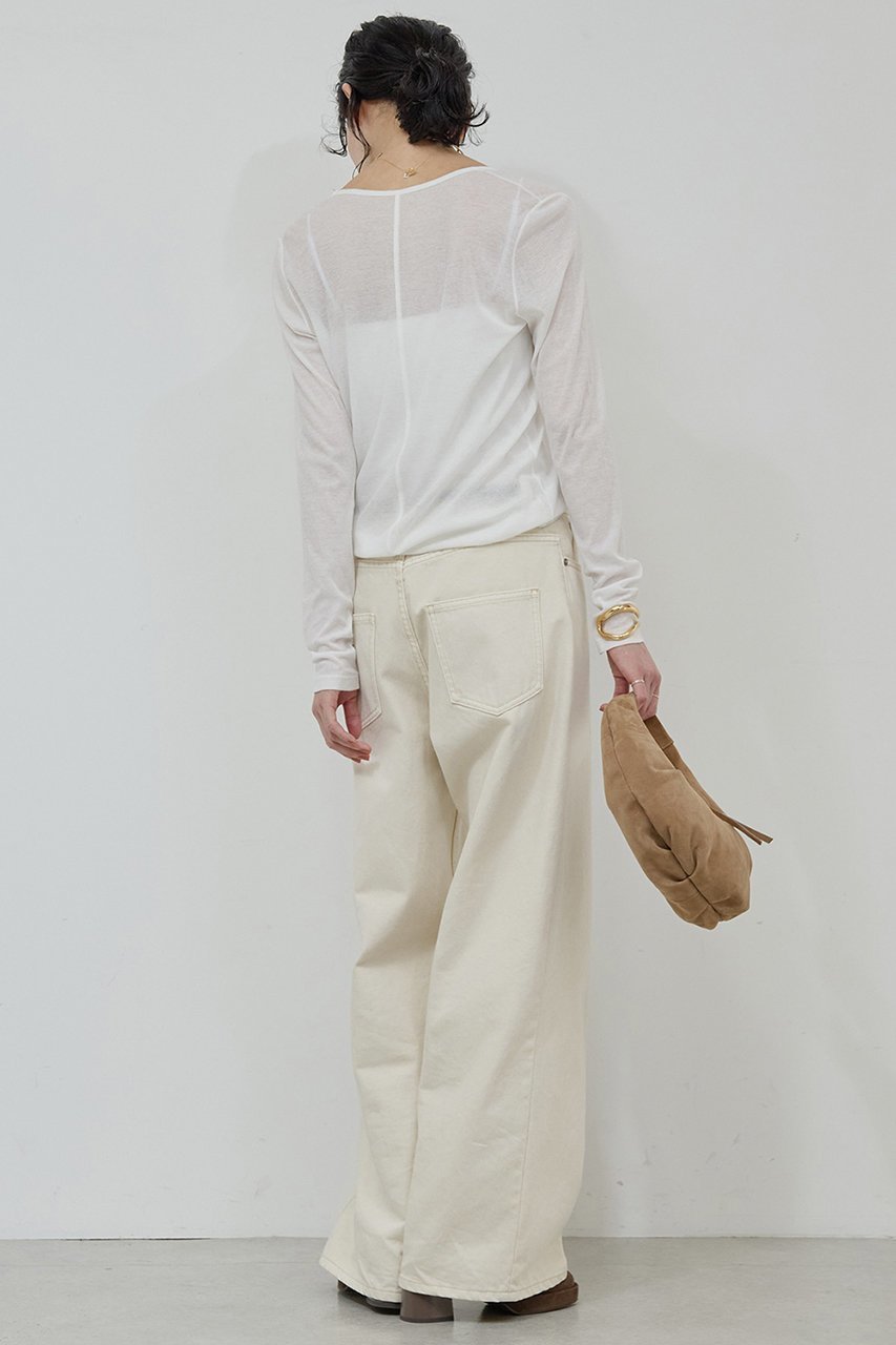 【ガリャルダガランテ/GALLARDAGALANTE】のシアーUネックロンT 人気、トレンドファッション・服の通販 founy(ファニー) 　ファッション　Fashion　レディースファッション　Fashion for Women　トップス・カットソー　Cut & Sew Tops　シャツ・ブラウス・オフィスカジュアル　Elegant Blouses & Button-Ups　ロングTシャツ・Tシャツ　Longline T-Shirts & Tees　カットソー・ベーシックTシャツ　Cut-and-Sewn Tops / Stretch Tees & Basics　インナー　Innerwear　シアー　Sheer, See-Through　ジャケット　Jacket, Outerwear　スリーブ　Sleeve, Long Sleeve / Short Sleeve　ロング　Long, Long-Length　秋　Autumn　other-4|ID: prp329100004705711 ipo3291000000035627406