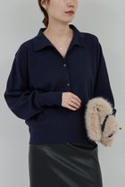 【ガリャルダガランテ/GALLARDAGALANTE】の【WALANCE】別注シーウール×オーガニックコットンポロニット ネイビー|ID:prp329100004705714