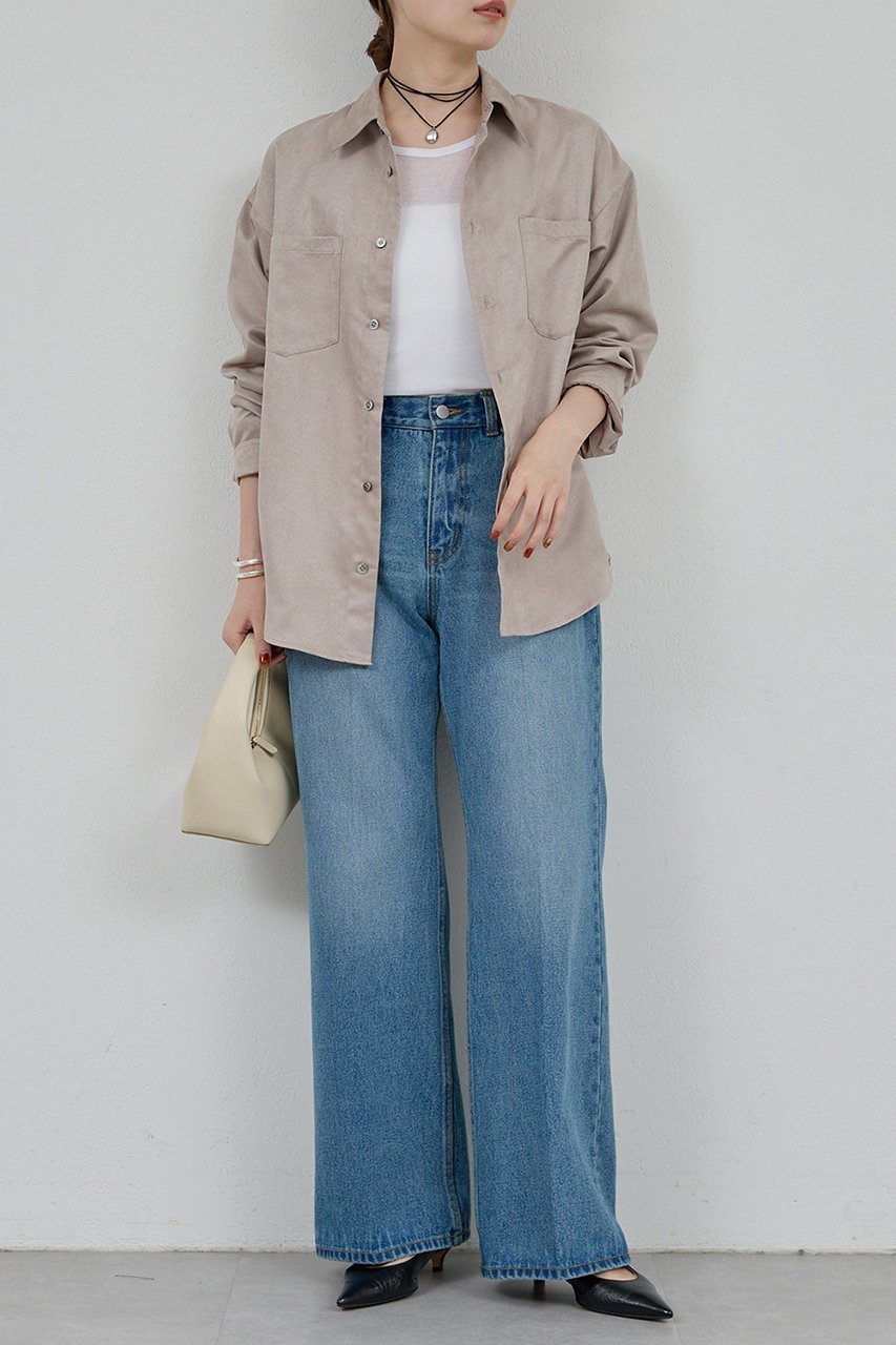 【ガリャルダガランテ/GALLARDAGALANTE】の【セットアップ対応】フェイクスエードシャツ 人気、トレンドファッション・服の通販 founy(ファニー) 　ファッション　Fashion　レディースファッション　Fashion for Women　トップス・カットソー　Cut & Sew Tops　シャツ・ブラウス・オフィスカジュアル　Elegant Blouses & Button-Ups　おすすめ　Recommended / Our Picks　スリーブ　Sleeve, Long Sleeve / Short Sleeve　セットアップ　Set-Up, Coordinated Outfit　ロング　Long, Long-Length　エレガント 上品　Elegant　秋　Autumn　羽織　Haori, Light Jacket　長袖　Long Sleeve, Full Sleeve　other-2|ID: prp329100004705715 ipo3291000000035452982