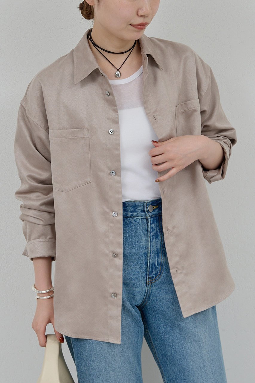 【ガリャルダガランテ/GALLARDAGALANTE】の【セットアップ対応】フェイクスエードシャツ 人気、トレンドファッション・服の通販 founy(ファニー) 　ファッション　Fashion　レディースファッション　Fashion for Women　トップス・カットソー　Cut & Sew Tops　シャツ・ブラウス・オフィスカジュアル　Elegant Blouses & Button-Ups　おすすめ　Recommended / Our Picks　スリーブ　Sleeve, Long Sleeve / Short Sleeve　セットアップ　Set-Up, Coordinated Outfit　ロング　Long, Long-Length　エレガント 上品　Elegant　秋　Autumn　羽織　Haori, Light Jacket　長袖　Long Sleeve, Full Sleeve　other-5|ID: prp329100004705715 ipo3291000000035452992