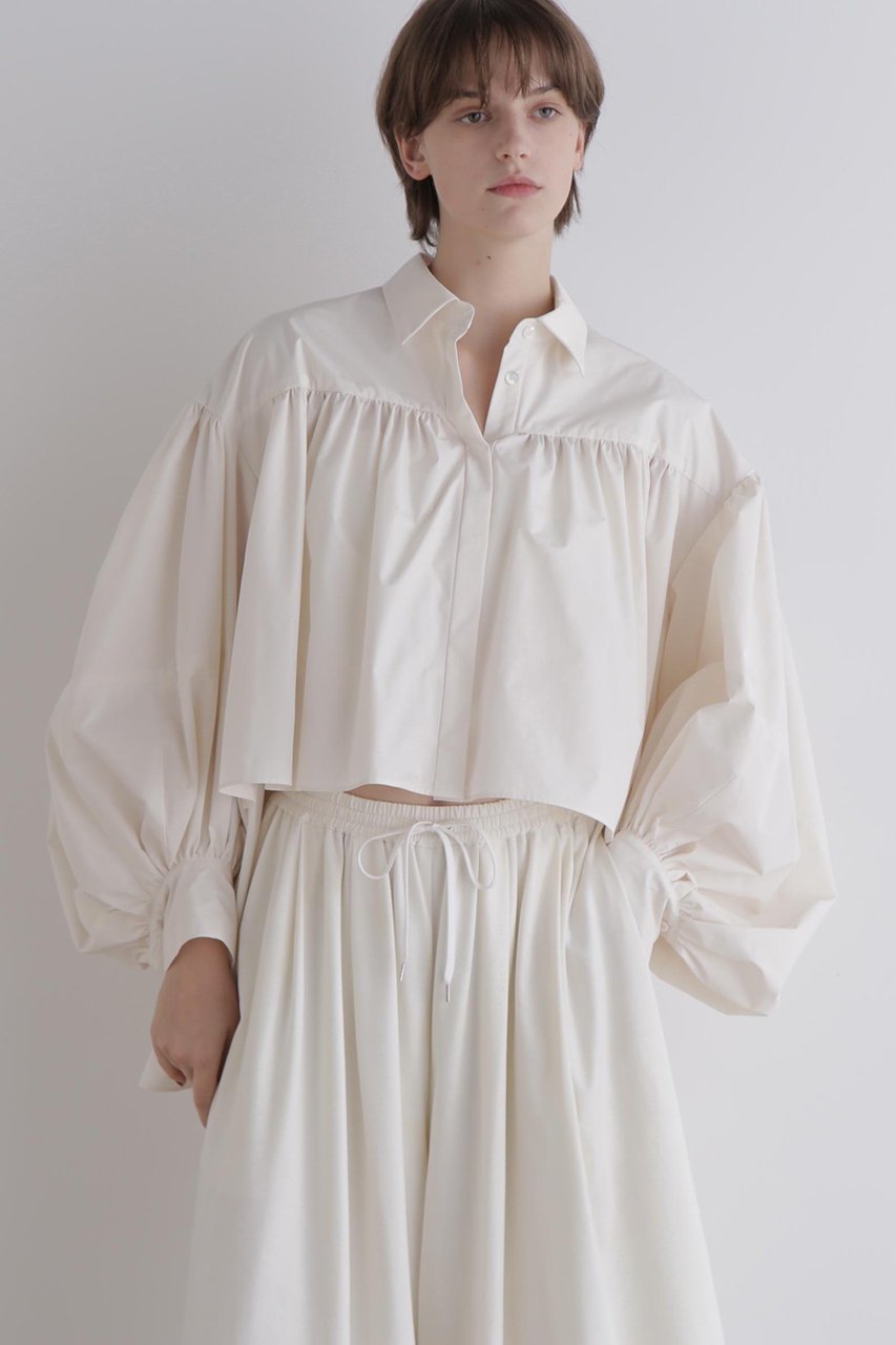 【ル フィル/LE PHIL】のクリスピータフタギャザーブラウス 人気、トレンドファッション・服の通販 founy(ファニー) 　ファッション　Fashion　レディースファッション　Fashion for Women　トップス・カットソー　Cut & Sew Tops　シャツ・ブラウス・オフィスカジュアル　Elegant Blouses & Button-Ups　スタンダード　Standard, Basic　ストレッチ　Stretch, Stretchy Fabric　スリーブ　Sleeve, Long Sleeve / Short Sleeve　バランス　Balance, Style Balance　ロング　Long, Long-Length　other-2|ID: prp329100004705721 ipo3291000000035981090