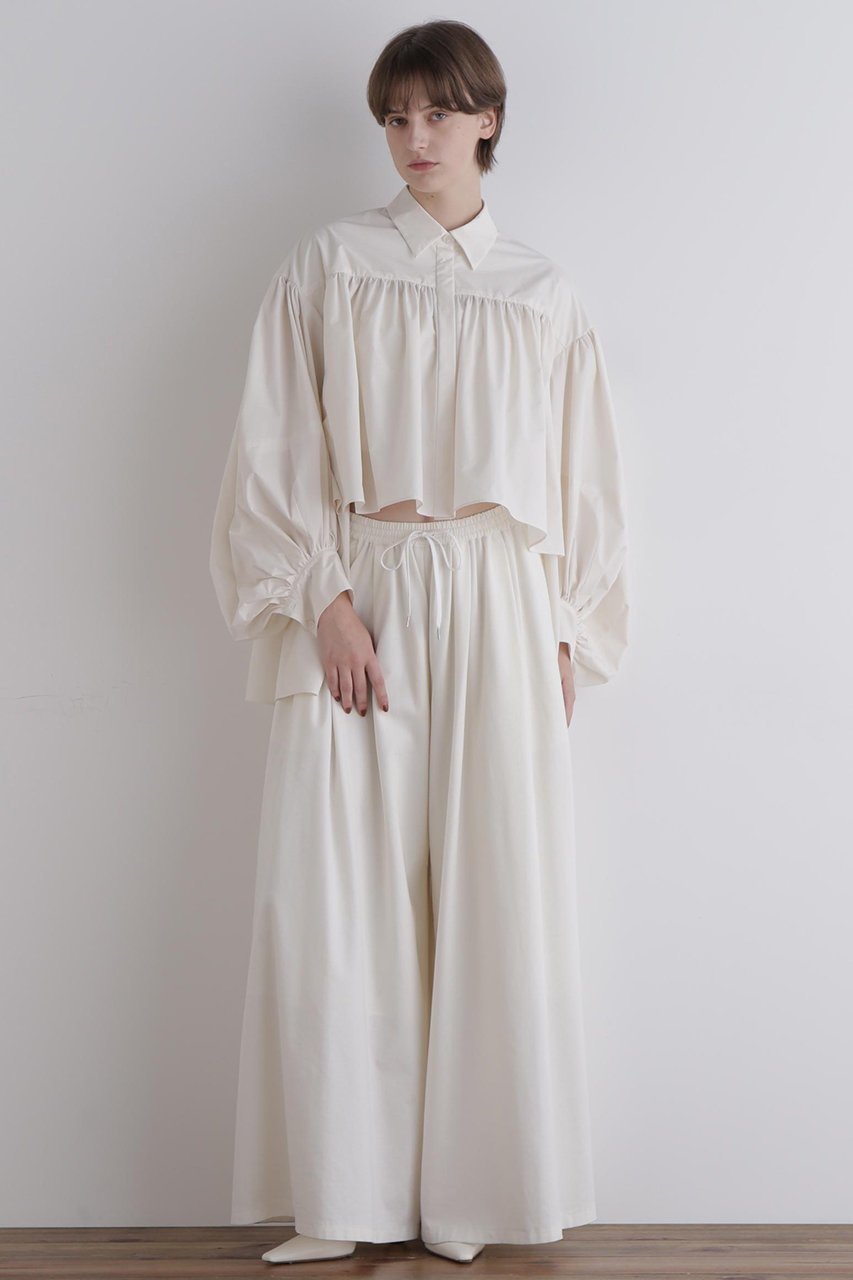 【ル フィル/LE PHIL】のクリスピータフタギャザーブラウス 人気、トレンドファッション・服の通販 founy(ファニー) 　ファッション　Fashion　レディースファッション　Fashion for Women　トップス・カットソー　Cut & Sew Tops　シャツ・ブラウス・オフィスカジュアル　Elegant Blouses & Button-Ups　スタンダード　Standard, Basic　ストレッチ　Stretch, Stretchy Fabric　スリーブ　Sleeve, Long Sleeve / Short Sleeve　バランス　Balance, Style Balance　ロング　Long, Long-Length　other-3|ID: prp329100004705721 ipo3291000000035981091