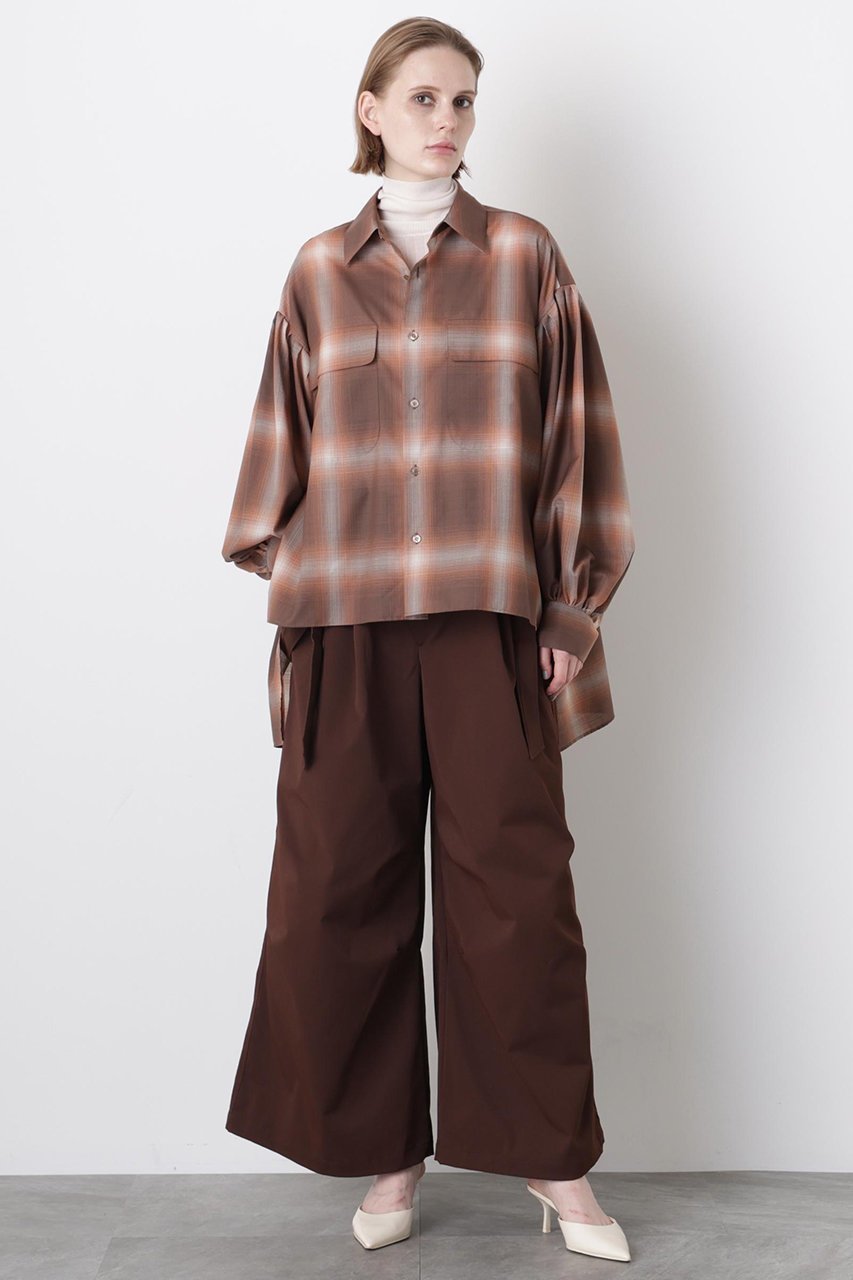 【ヒューエルミュージアム/hueLe Museum】の【STUMBLY】Ombre Check Blouse 人気、トレンドファッション・服の通販 founy(ファニー) 　ファッション　Fashion　レディースファッション　Fashion for Women　トップス・カットソー　Cut & Sew Tops　シャツ・ブラウス・オフィスカジュアル　Elegant Blouses & Button-Ups　クール　Cool, Chic　シアー　Sheer, See-Through　スリーブ　Sleeve, Long Sleeve / Short Sleeve　ドレープ　Drape, Draping Fabric　フロント　Front, Front Design　ロング　Long, Long-Length　エレガント 上品　Elegant　新作・新入荷　New Arrivals / New In　other-3|ID: prp329100004705730 ipo3291000000033984893