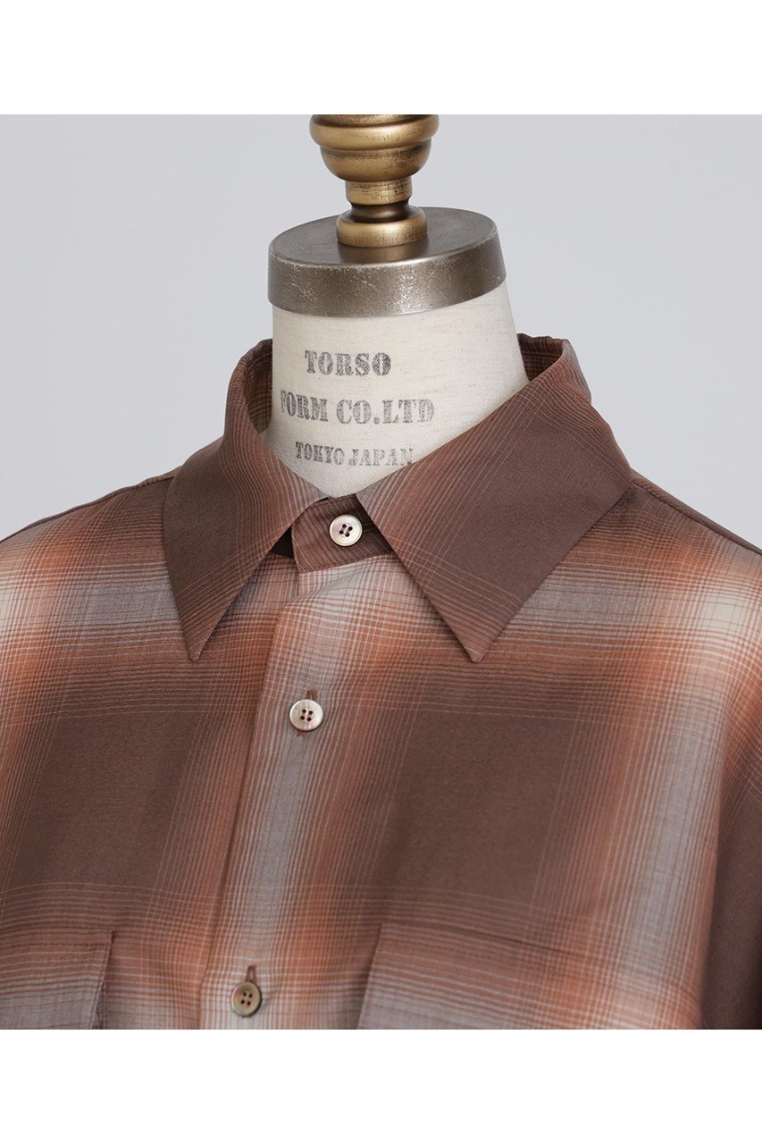 【ヒューエルミュージアム/hueLe Museum】の【STUMBLY】Ombre Check Blouse 人気、トレンドファッション・服の通販 founy(ファニー) 　ファッション　Fashion　レディースファッション　Fashion for Women　トップス・カットソー　Cut & Sew Tops　シャツ・ブラウス・オフィスカジュアル　Elegant Blouses & Button-Ups　クール　Cool, Chic　シアー　Sheer, See-Through　スリーブ　Sleeve, Long Sleeve / Short Sleeve　ドレープ　Drape, Draping Fabric　フロント　Front, Front Design　ロング　Long, Long-Length　エレガント 上品　Elegant　新作・新入荷　New Arrivals / New In　other-4|ID: prp329100004705730 ipo3291000000033984894
