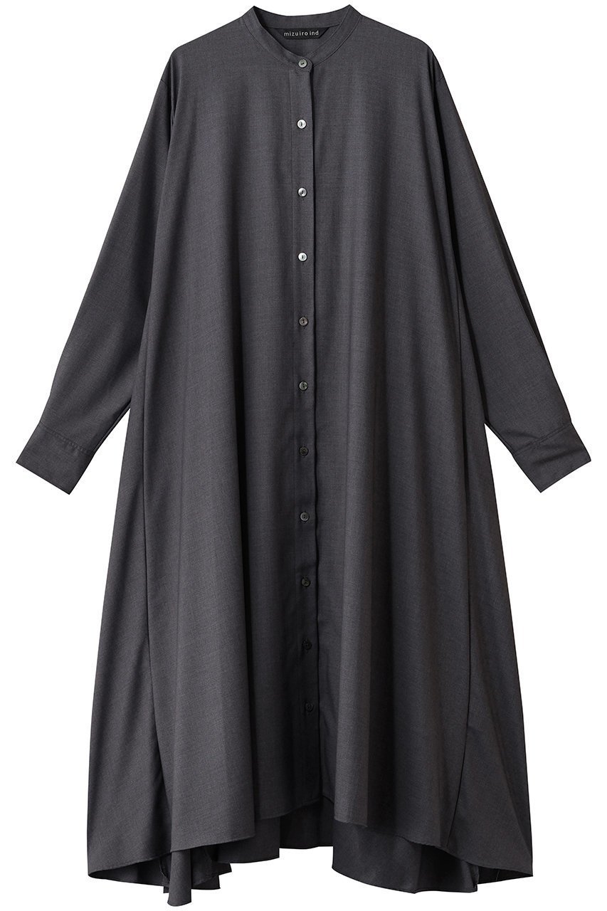 【ミズイロ インド/mizuiro ind】のT/R stand collar flare OP ワンピース インテリア・キッズ・メンズ・レディースファッション・服の通販 founy(ファニー) 　ファッション　Fashion　レディースファッション　Fashion for Women　ワンピース　Dresses　チュニック　Tunic Tops & Dresses　チュニック　Tunic, Long Top　フレア　Flare, Flared　ロング　Long, Long-Length　エレガント 上品　Elegant　新作・新入荷　New Arrivals / New In　c.gray|ID: prp329100004706782 ipo3291000000033994758