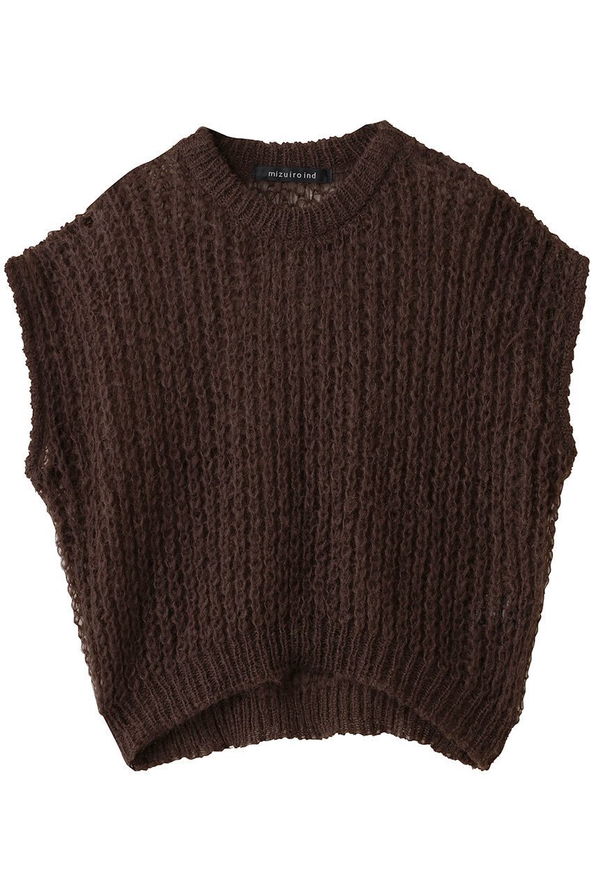 【ミズイロ インド/mizuiro ind】のhairly cocoon wide vest ベスト 人気、トレンドファッション・服の通販 founy(ファニー) 　ファッション　Fashion　レディースファッション　Fashion for Women　トップス・カットソー　Cut & Sew Tops　ニット　Knit Tops & Sweaters　ベスト&ジレ / 重ね着スタイル　Vests & Gilets　カジュアルプルオーバー・ニットトップス　Pullovers & Knit Tops / Casual Pullovers　おすすめ　Recommended / Our Picks　ベスト　Vest, Waistcoat　メッシュ　Mesh, Net Fabric　新作・新入荷　New Arrivals / New In　A/W・秋冬　Autumn/Winter　 other-1|ID: prp329100004706783 ipo3291000000033994763