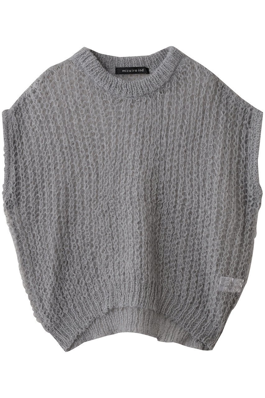 【ミズイロ インド/mizuiro ind】のhairly cocoon wide vest ベスト インテリア・キッズ・メンズ・レディースファッション・服の通販 founy(ファニー) 　ファッション　Fashion　レディースファッション　Fashion for Women　トップス・カットソー　Cut & Sew Tops　ニット　Knit Tops & Sweaters　ベスト&ジレ / 重ね着スタイル　Vests & Gilets　カジュアルプルオーバー・ニットトップス　Pullovers & Knit Tops / Casual Pullovers　おすすめ　Recommended / Our Picks　ベスト　Vest, Waistcoat　メッシュ　Mesh, Net Fabric　新作・新入荷　New Arrivals / New In　A/W・秋冬　Autumn/Winter　l.gray|ID: prp329100004706783 ipo3291000000033994765