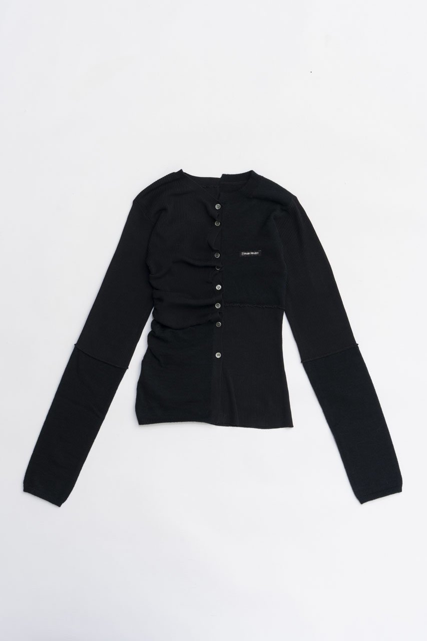 【プランク プロジェクト/PRANK PROJECT】のランダムボタンニットトップ 人気、トレンドファッション・服の通販 founy(ファニー) 　ファッション　Fashion　レディースファッション　Fashion for Women　トップス・カットソー　Cut & Sew Tops　ニット　Knit Tops & Sweaters　カジュアルプルオーバー・ニットトップス　Pullovers & Knit Tops / Casual Pullovers　おすすめ　Recommended / Our Picks　コンパクト　Compact, Small Size　パッチワーク　Patchwork, Mixed Fabric　フィット　Fit, Slim Fit　フロント　Front, Front Design　ランダム　Random, Irregular　新作・新入荷　New Arrivals / New In　 other-1|ID: prp329100004706789 ipo3291000000033994901