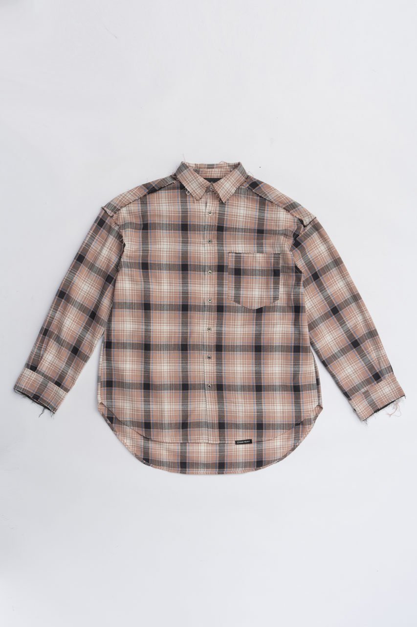 【プランク プロジェクト/PRANK PROJECT】のオーバーチェックシャツ インテリア・キッズ・メンズ・レディースファッション・服の通販 founy(ファニー) 　ファッション　Fashion　レディースファッション　Fashion for Women　トップス・カットソー　Cut & Sew Tops　シャツ・ブラウス・オフィスカジュアル　Elegant Blouses & Button-Ups　おすすめ　Recommended / Our Picks　インナー　Innerwear　カットオフ　Cut-Off Design　ジャケット　Jacket, Outerwear　スリーブ　Sleeve, Long Sleeve / Short Sleeve　チェック　Check, Plaid, Tartan　ロング　Long, Long-Length　新作・新入荷　New Arrivals / New In　羽織　Haori, Light Jacket　PNK(ピンク)|ID: prp329100004706795 ipo3291000000033994959