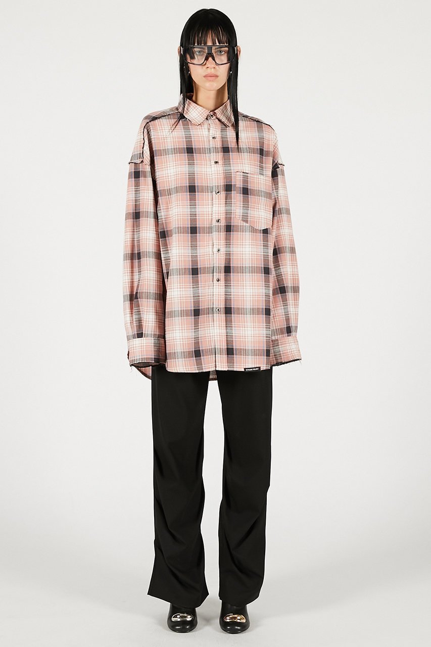 【プランク プロジェクト/PRANK PROJECT】のオーバーチェックシャツ 人気、トレンドファッション・服の通販 founy(ファニー) 　ファッション　Fashion　レディースファッション　Fashion for Women　トップス・カットソー　Cut & Sew Tops　シャツ・ブラウス・オフィスカジュアル　Elegant Blouses & Button-Ups　おすすめ　Recommended / Our Picks　インナー　Innerwear　カットオフ　Cut-Off Design　ジャケット　Jacket, Outerwear　スリーブ　Sleeve, Long Sleeve / Short Sleeve　チェック　Check, Plaid, Tartan　ロング　Long, Long-Length　新作・新入荷　New Arrivals / New In　羽織　Haori, Light Jacket　other-3|ID: prp329100004706795 ipo3291000000033994961