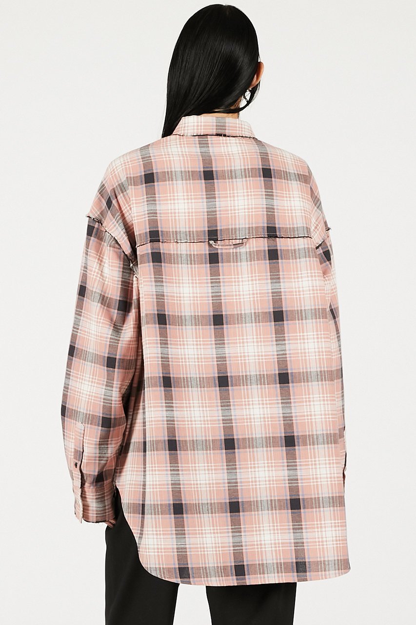 【プランク プロジェクト/PRANK PROJECT】のオーバーチェックシャツ 人気、トレンドファッション・服の通販 founy(ファニー) 　ファッション　Fashion　レディースファッション　Fashion for Women　トップス・カットソー　Cut & Sew Tops　シャツ・ブラウス・オフィスカジュアル　Elegant Blouses & Button-Ups　おすすめ　Recommended / Our Picks　インナー　Innerwear　カットオフ　Cut-Off Design　ジャケット　Jacket, Outerwear　スリーブ　Sleeve, Long Sleeve / Short Sleeve　チェック　Check, Plaid, Tartan　ロング　Long, Long-Length　新作・新入荷　New Arrivals / New In　羽織　Haori, Light Jacket　other-5|ID: prp329100004706795 ipo3291000000033994963