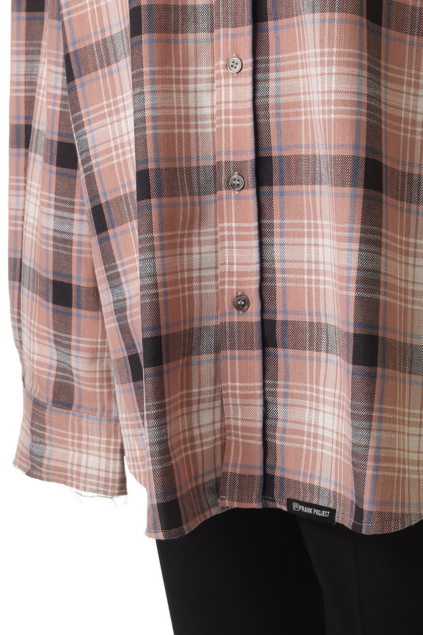 【プランク プロジェクト/PRANK PROJECT】のオーバーチェックシャツ 人気、トレンドファッション・服の通販 founy(ファニー) 　ファッション　Fashion　レディースファッション　Fashion for Women　トップス・カットソー　Cut & Sew Tops　シャツ・ブラウス・オフィスカジュアル　Elegant Blouses & Button-Ups　おすすめ　Recommended / Our Picks　インナー　Innerwear　カットオフ　Cut-Off Design　ジャケット　Jacket, Outerwear　スリーブ　Sleeve, Long Sleeve / Short Sleeve　チェック　Check, Plaid, Tartan　ロング　Long, Long-Length　羽織　Haori, Light Jacket　other-8|ID: prp329100004706795 ipo3291000000035297769