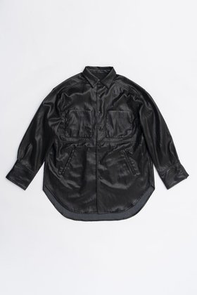 【プランク プロジェクト/PRANK PROJECT】のシンセティックレザーオーバーシャツ 人気、トレンドファッション・服の通販 founy(ファニー) ファッション Fashion レディースファッション Fashion for Women トップス・カットソー Cut & Sew Tops シャツ・ブラウス・オフィスカジュアル Elegant Blouses & Button-Ups スリーブ Sleeve, Long Sleeve / Short Sleeve フェイクレザー Faux Leather, PU Leather マニッシュ Mannish, Boyish リラックス Relax, Relaxed Fit ロング Long, Long-Length 新作・新入荷 New Arrivals / New In |ID:prp329100004706796