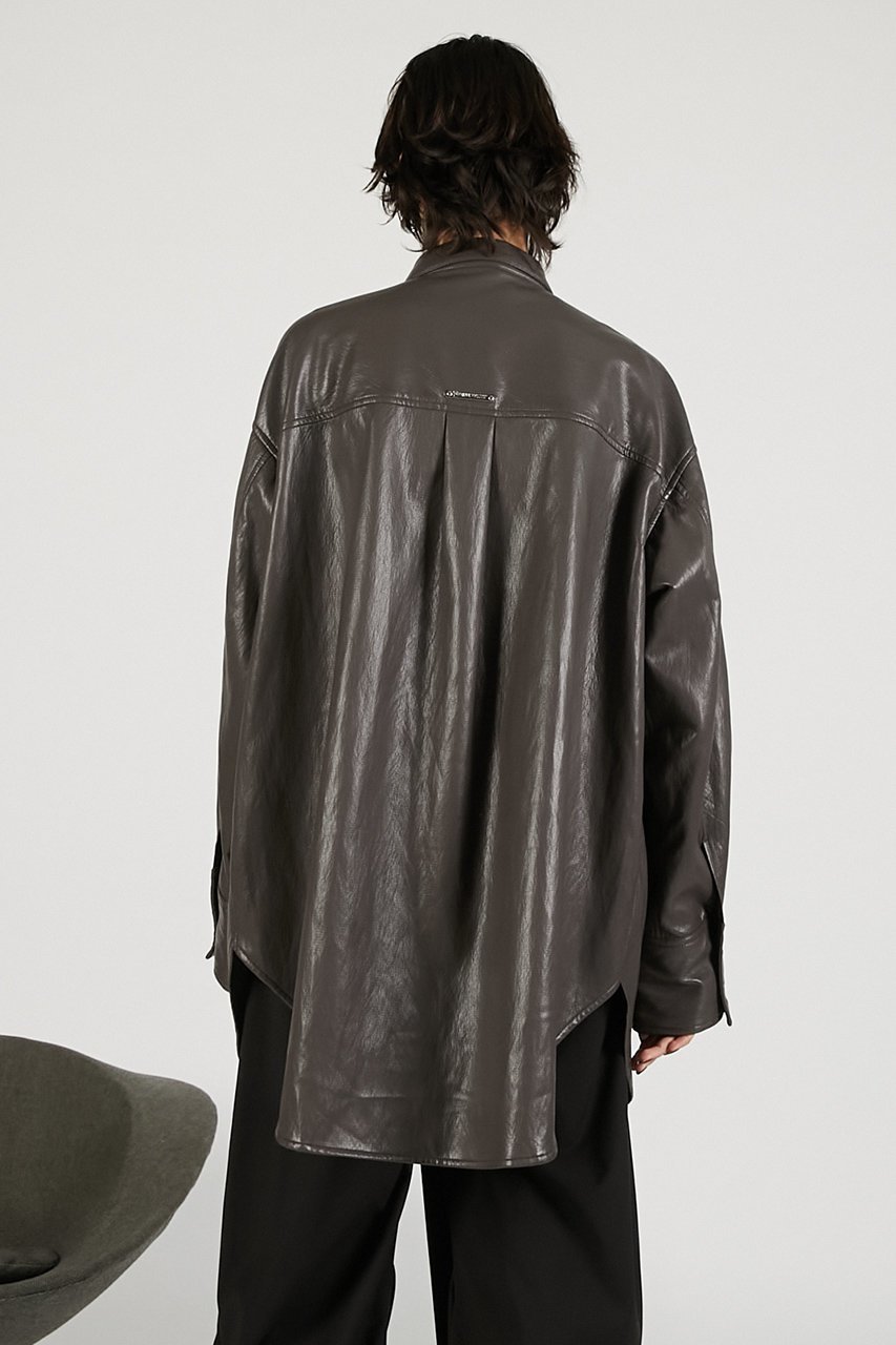 【プランク プロジェクト/PRANK PROJECT】のシンセティックレザーオーバーシャツ 人気、トレンドファッション・服の通販 founy(ファニー) 　ファッション　Fashion　レディースファッション　Fashion for Women　トップス・カットソー　Cut & Sew Tops　シャツ・ブラウス・オフィスカジュアル　Elegant Blouses & Button-Ups　スリーブ　Sleeve, Long Sleeve / Short Sleeve　フェイクレザー　Faux Leather, PU Leather　マニッシュ　Mannish, Boyish　リラックス　Relax, Relaxed Fit　ロング　Long, Long-Length　新作・新入荷　New Arrivals / New In　other-4|ID: prp329100004706796 ipo3291000000033994971