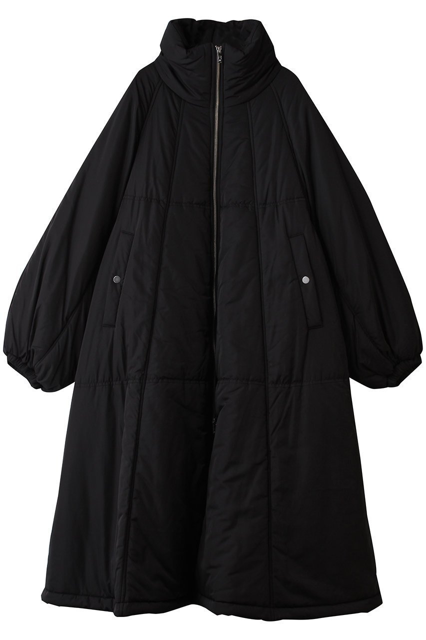 【プランク プロジェクト/PRANK PROJECT】のパデットバルーンコート インテリア・キッズ・メンズ・レディースファッション・服の通販 founy(ファニー) 　ファッション　Fashion　レディースファッション　Fashion for Women　アウター　Coat / Outerwear Collection　コート・ロングコート・ピーコート　Long Coats, Peacoats & More　タフタ　Taffeta, Structured Fabric　ドローコード　Drawcord, Drawstring Cord　バルーン　Balloon, Balloon Silhouette　フレア　Flare, Flared　ロング　Long, Long-Length　防寒　Cold Protection, Winter-Ready　BLK(ブラック)|ID: prp329100004706798 ipo3291000000035970556