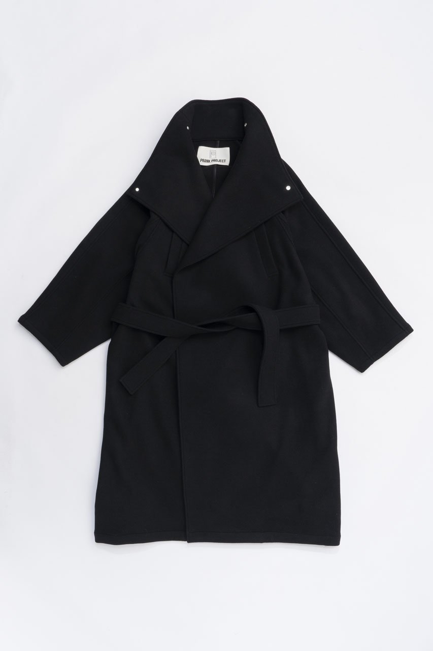 【プランク プロジェクト/PRANK PROJECT】のハイネックコート インテリア・キッズ・メンズ・レディースファッション・服の通販 founy(ファニー) 　ファッション　Fashion　レディースファッション　Fashion for Women　アウター　Coat / Outerwear Collection　コート・ロングコート・ピーコート　Long Coats, Peacoats & More　ハイネック　High Neck, Mock Neck　フロント　Front, Front Design　マニッシュ　Mannish, Boyish　メルトン　Melton, Heavy Wool　ロング　Long, Long-Length　新作・新入荷　New Arrivals / New In　BLK(ブラック)|ID: prp329100004706799 ipo3291000000033994996