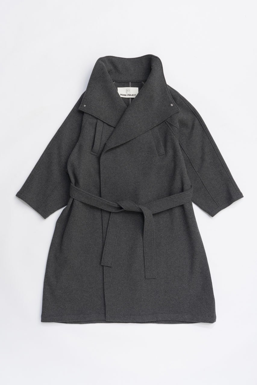 【プランク プロジェクト/PRANK PROJECT】のハイネックコート インテリア・キッズ・メンズ・レディースファッション・服の通販 founy(ファニー) 　ファッション　Fashion　レディースファッション　Fashion for Women　アウター　Coat / Outerwear Collection　コート・ロングコート・ピーコート　Long Coats, Peacoats & More　ハイネック　High Neck, Mock Neck　フロント　Front, Front Design　マニッシュ　Mannish, Boyish　メルトン　Melton, Heavy Wool　ロング　Long, Long-Length　新作・新入荷　New Arrivals / New In　GRY(グレー)|ID: prp329100004706799 ipo3291000000033994997