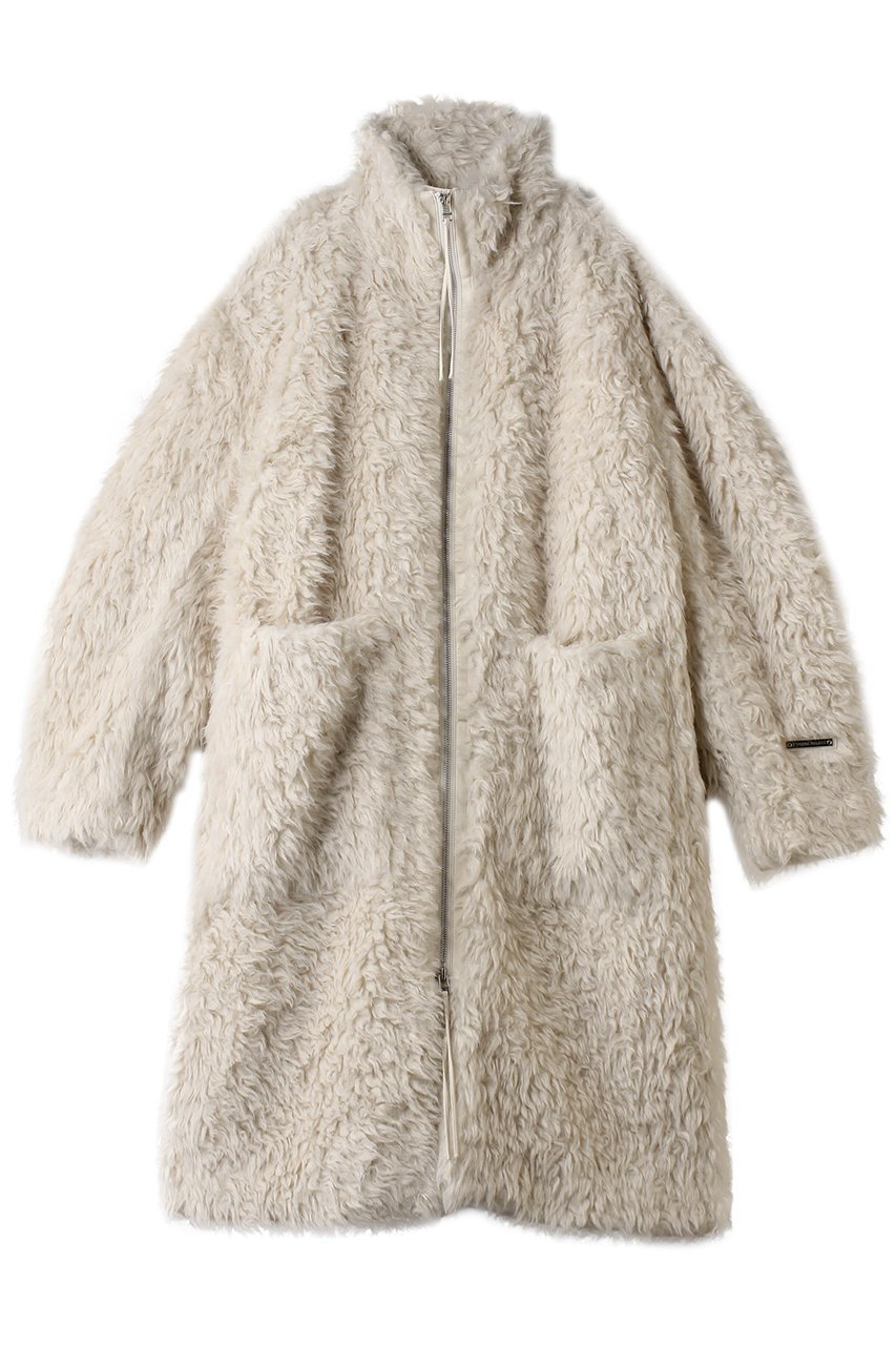 【プランク プロジェクト/PRANK PROJECT】のシンセティックファーロングコート インテリア・キッズ・メンズ・レディースファッション・服の通販 founy(ファニー) 　ファッション　Fashion　レディースファッション　Fashion for Women　アウター　Coat / Outerwear Collection　コート・ロングコート・ピーコート　Long Coats, Peacoats & More　ウェーブ　Wavy Pattern　スウェット / スエット　Sweatshirt, Sweatwear　ストレート　Straight, Straight Cut　フェイクファー　Faux Fur, Imitation Fur　ロング　Long, Long-Length　IVR(アイボリー)|ID: prp329100004706804 ipo3291000000035725815