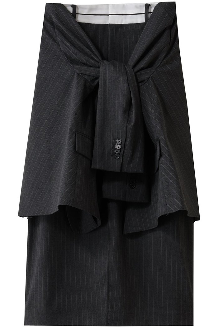 【プランク プロジェクト/PRANK PROJECT】のレイヤードミディスカート インテリア・キッズ・メンズ・レディースファッション・服の通販 founy(ファニー) https://founy.com/ ファッション Fashion レディースファッション Fashion for Women スカート Skirts ジャケット Jacket, Outerwear ストライプ Stripe, Striped Pattern スマート Smart, Elegant 無地 Plain, Solid Color |ID: prp329100004706811 ipo3291000000035678138